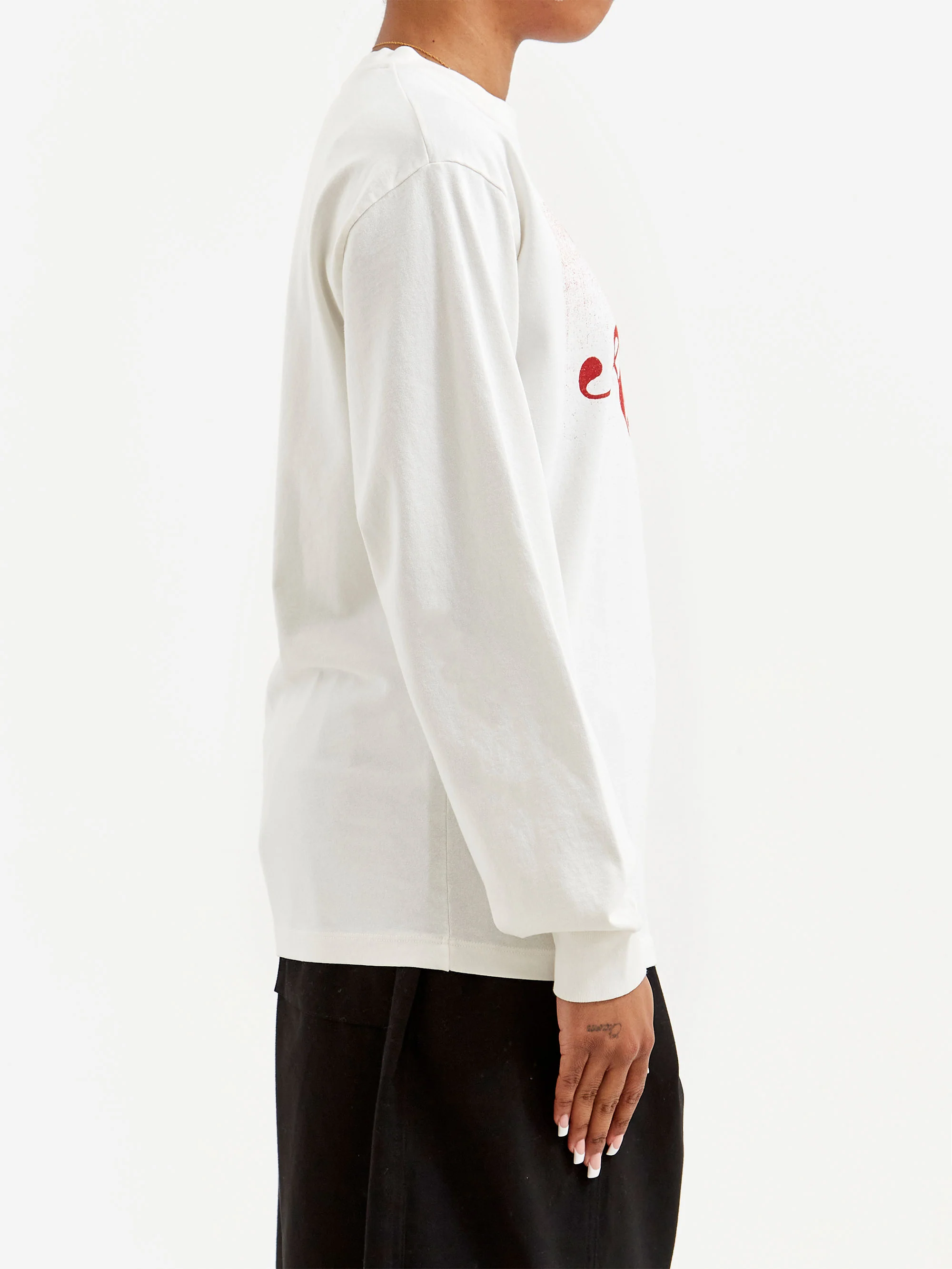 Aries Faded Cola LS Tee W - Off White - Image 2