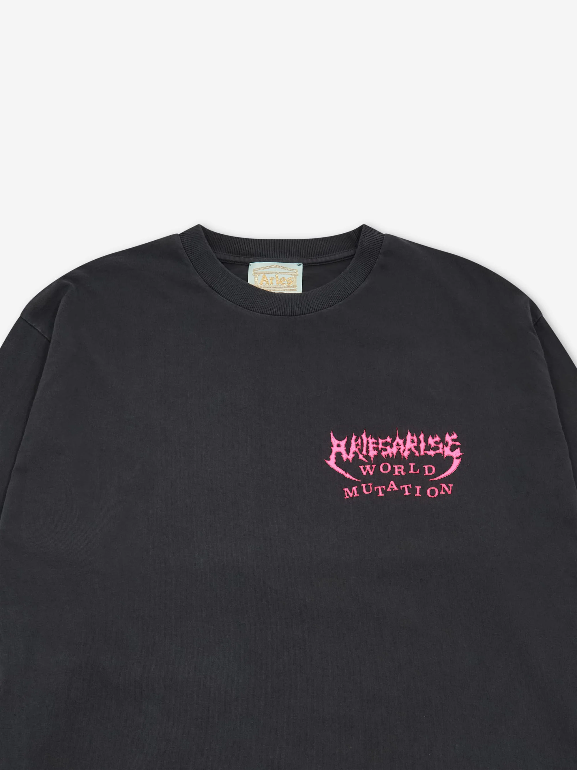 Aries Faded World Mutate LS Tee - Black - Image 2