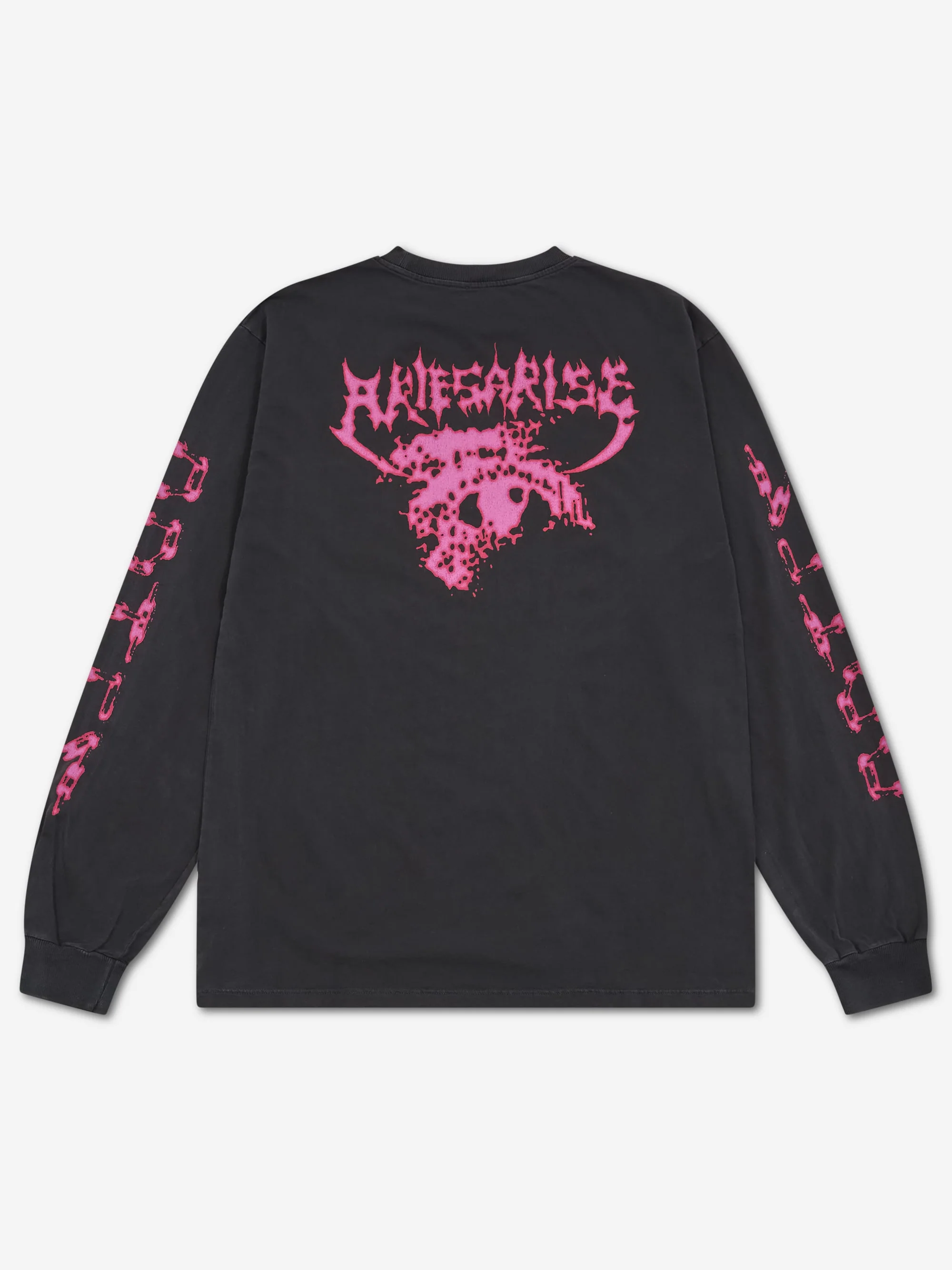 Aries Faded World Mutate LS Tee - Black - Image 3