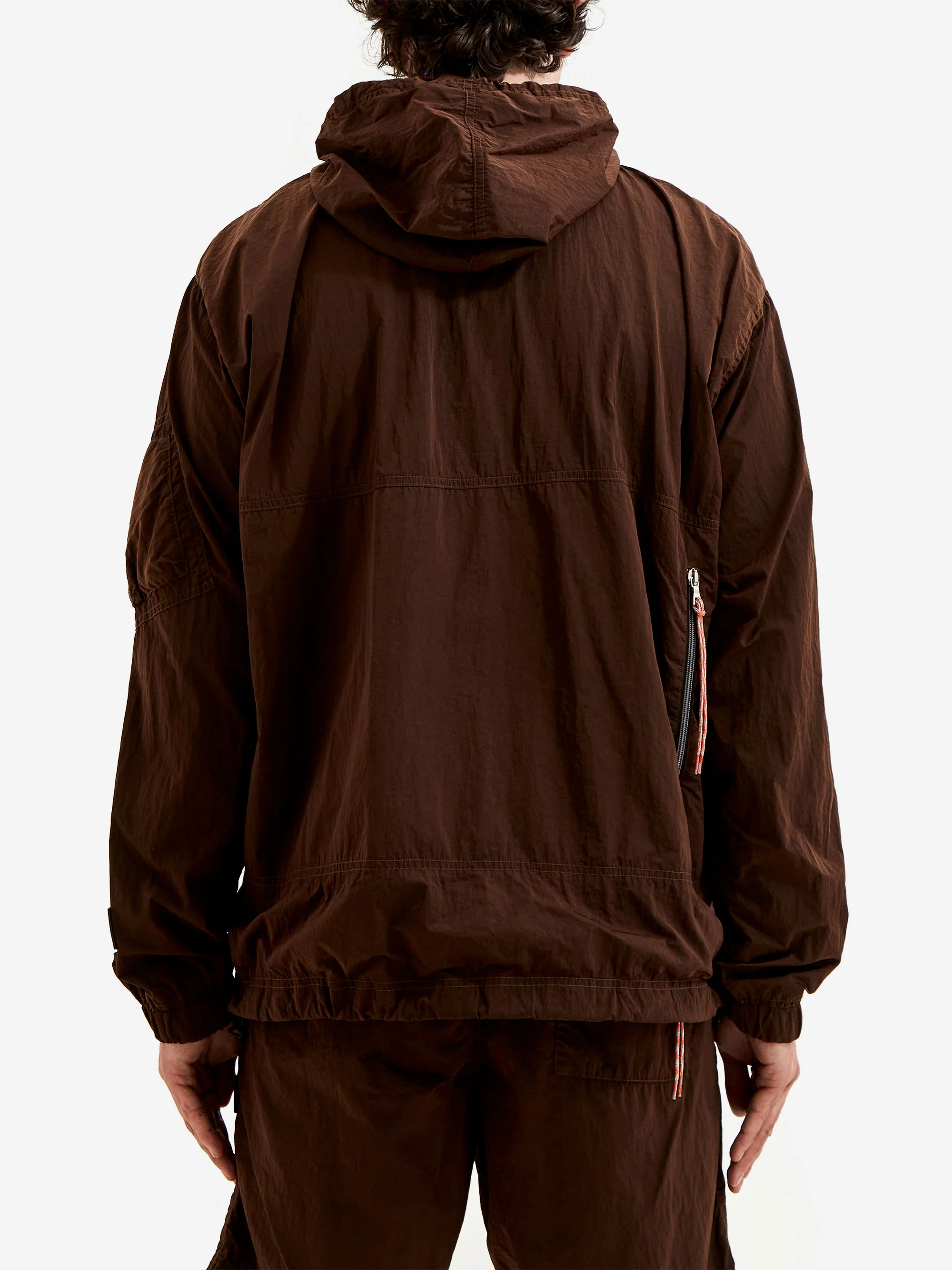 Aries Hooded Windcheater Jacket - Brown - Image 8