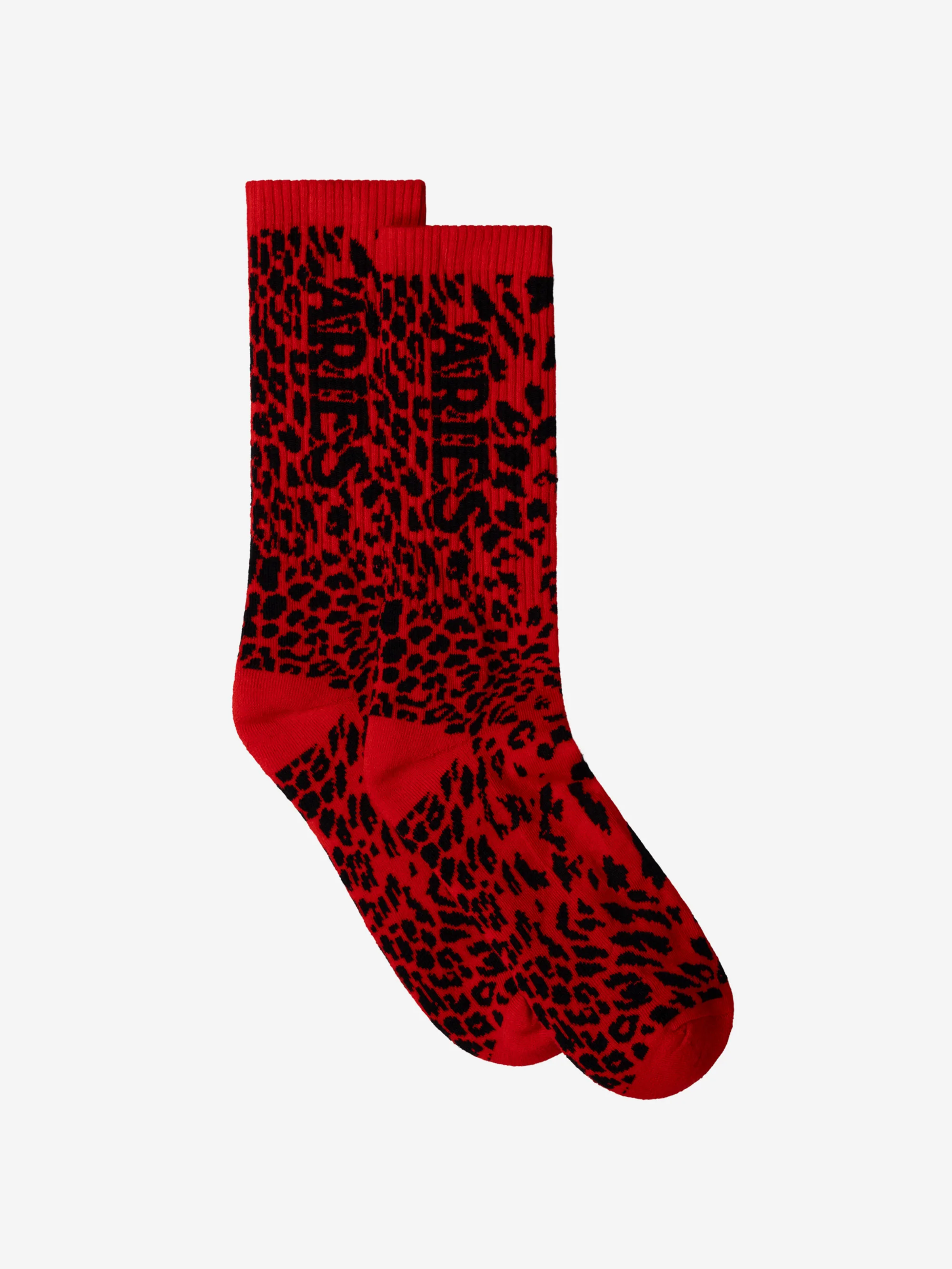 Aries J'adoro Aries Leopard Sock - Red