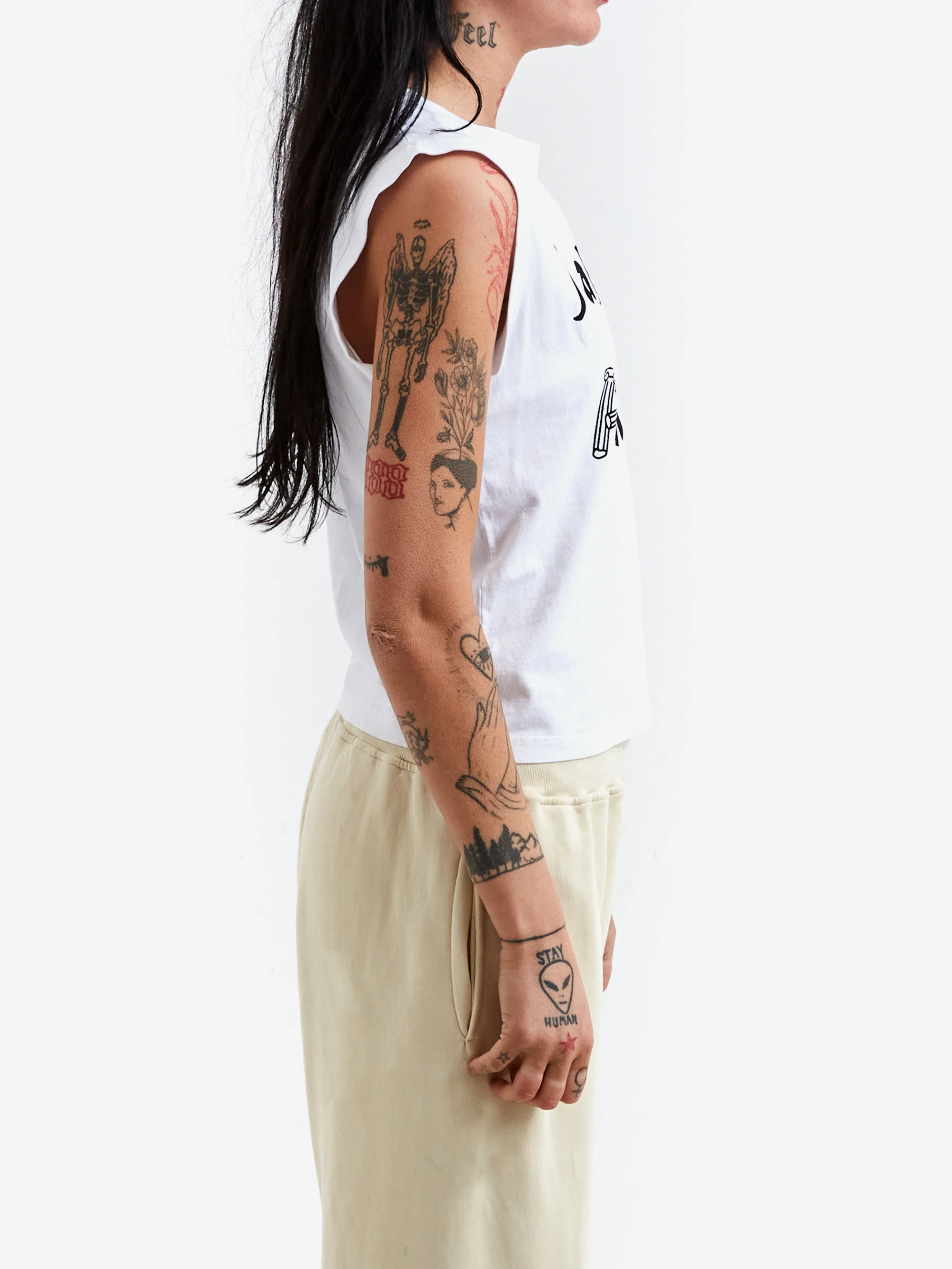 Aries J'adoro Aries Ransom Shrunken Vest - White - Image 2