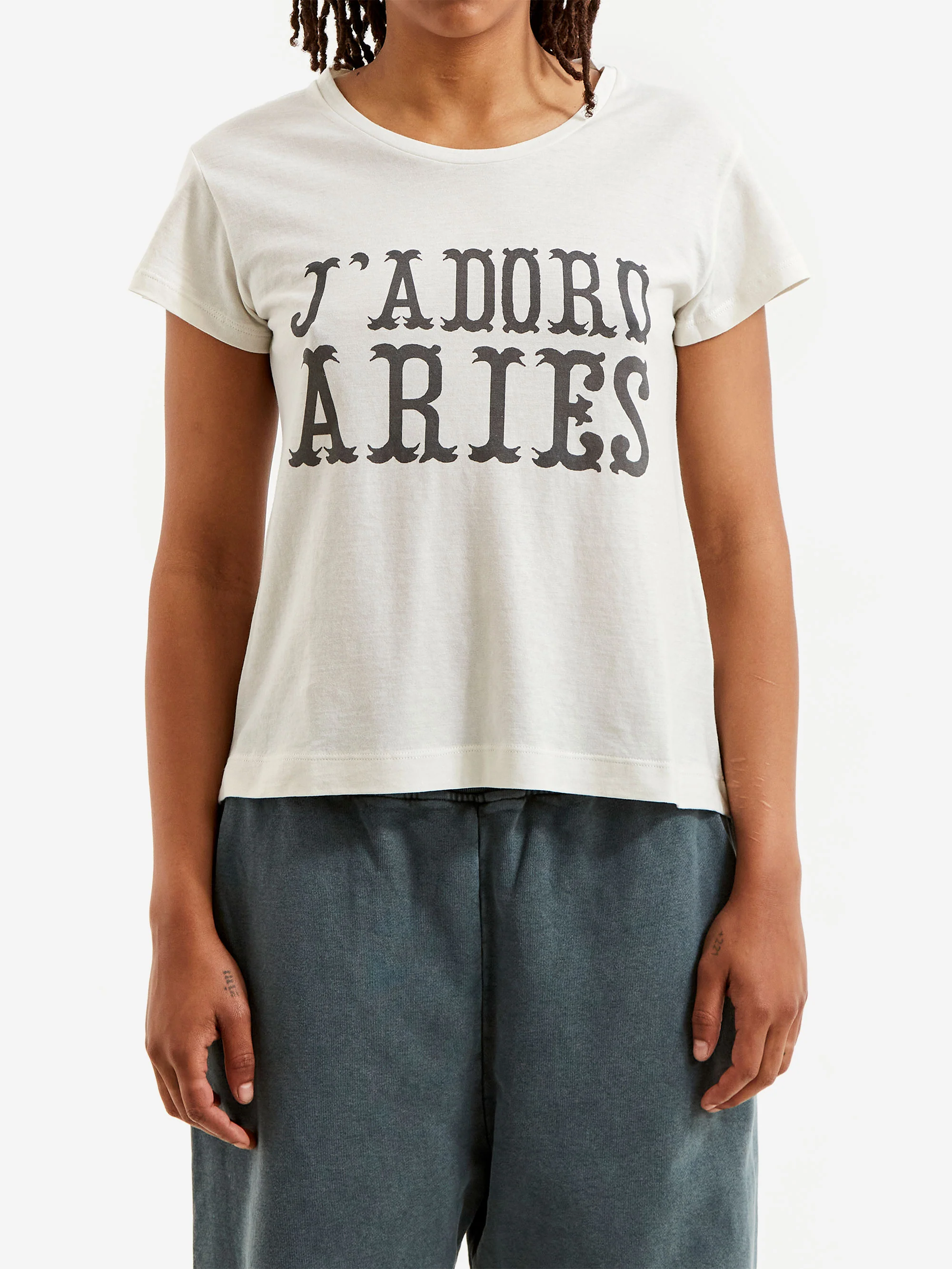 Aries J'adoro Western Cap Sleeve Tee W - Off White