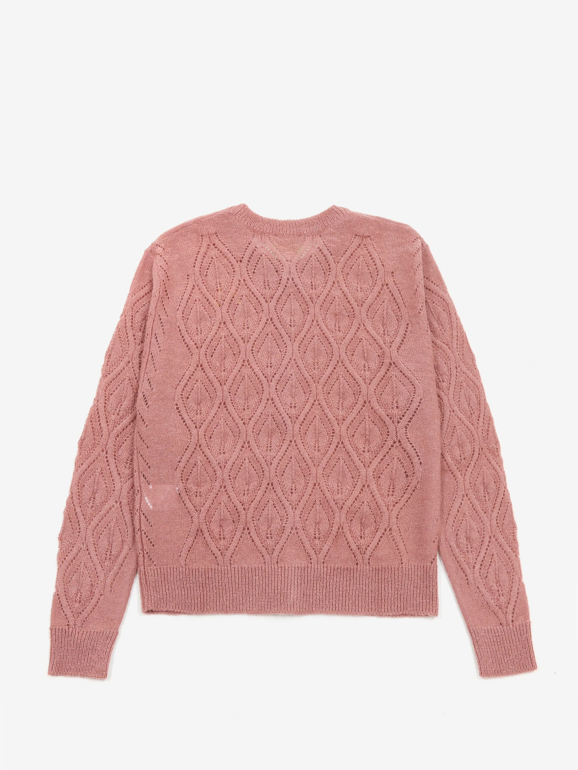 Aries Lace and Leaf Knit Cardigan - Dusty Pink - Image 6