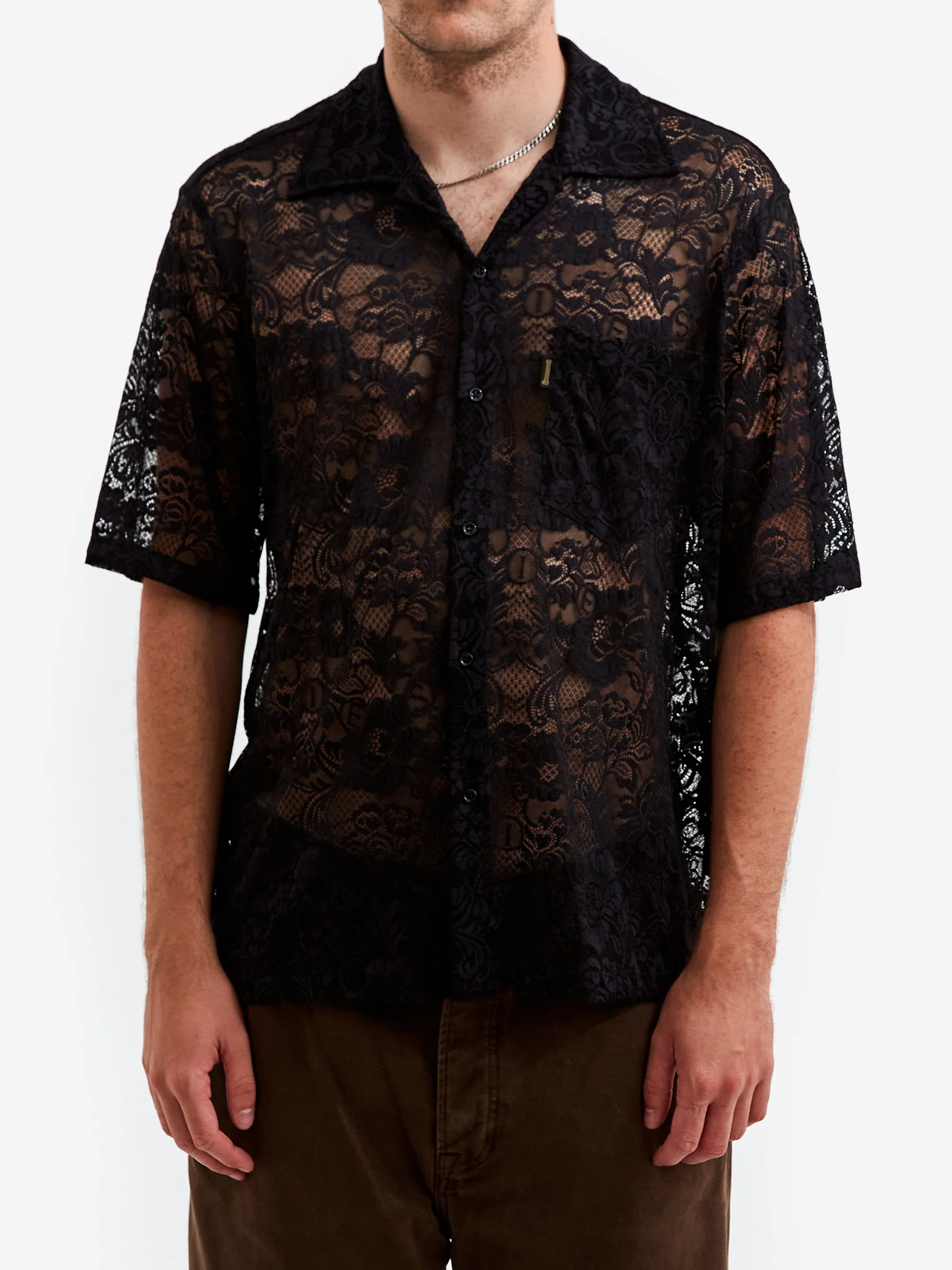 Aries Lace Hawaiian Shirt - Black - Image 2