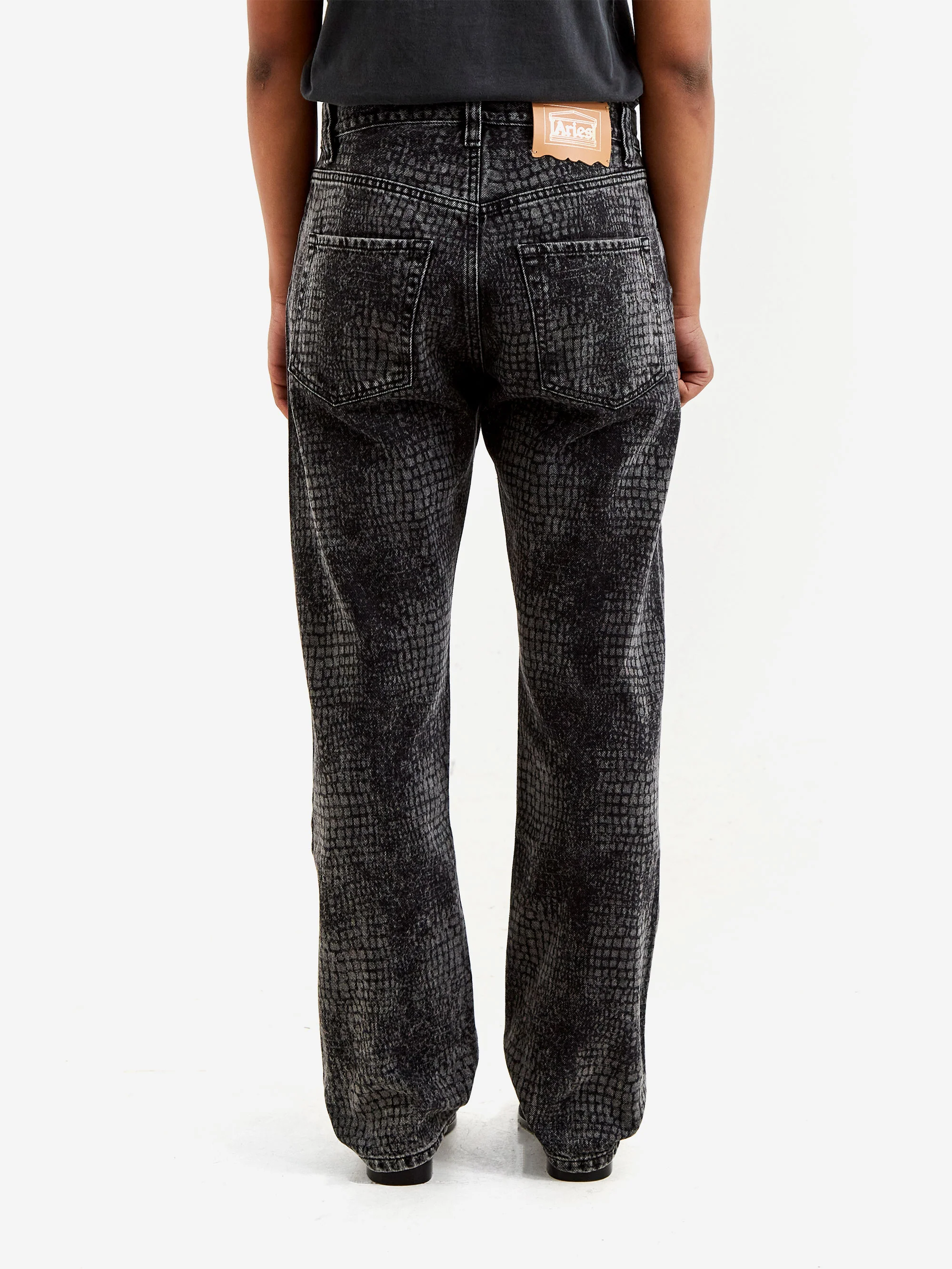 Aries Lasered Croc Lilly Jean W - Black - Image 3