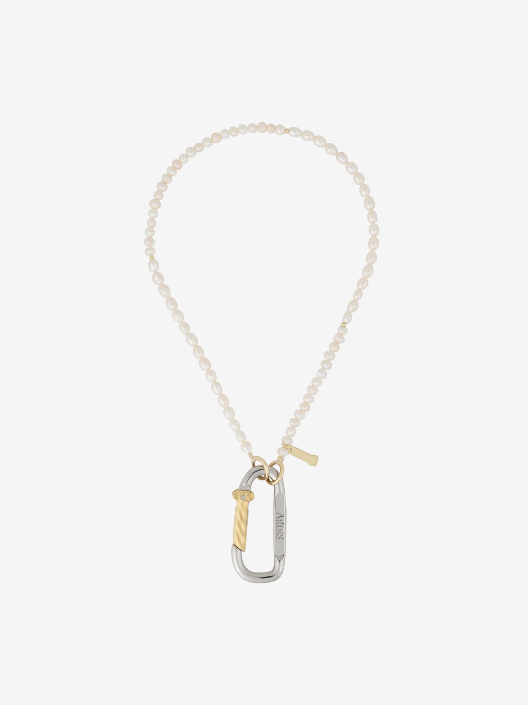 Aries Mini Carabiner Pearl Necklace - Pearl