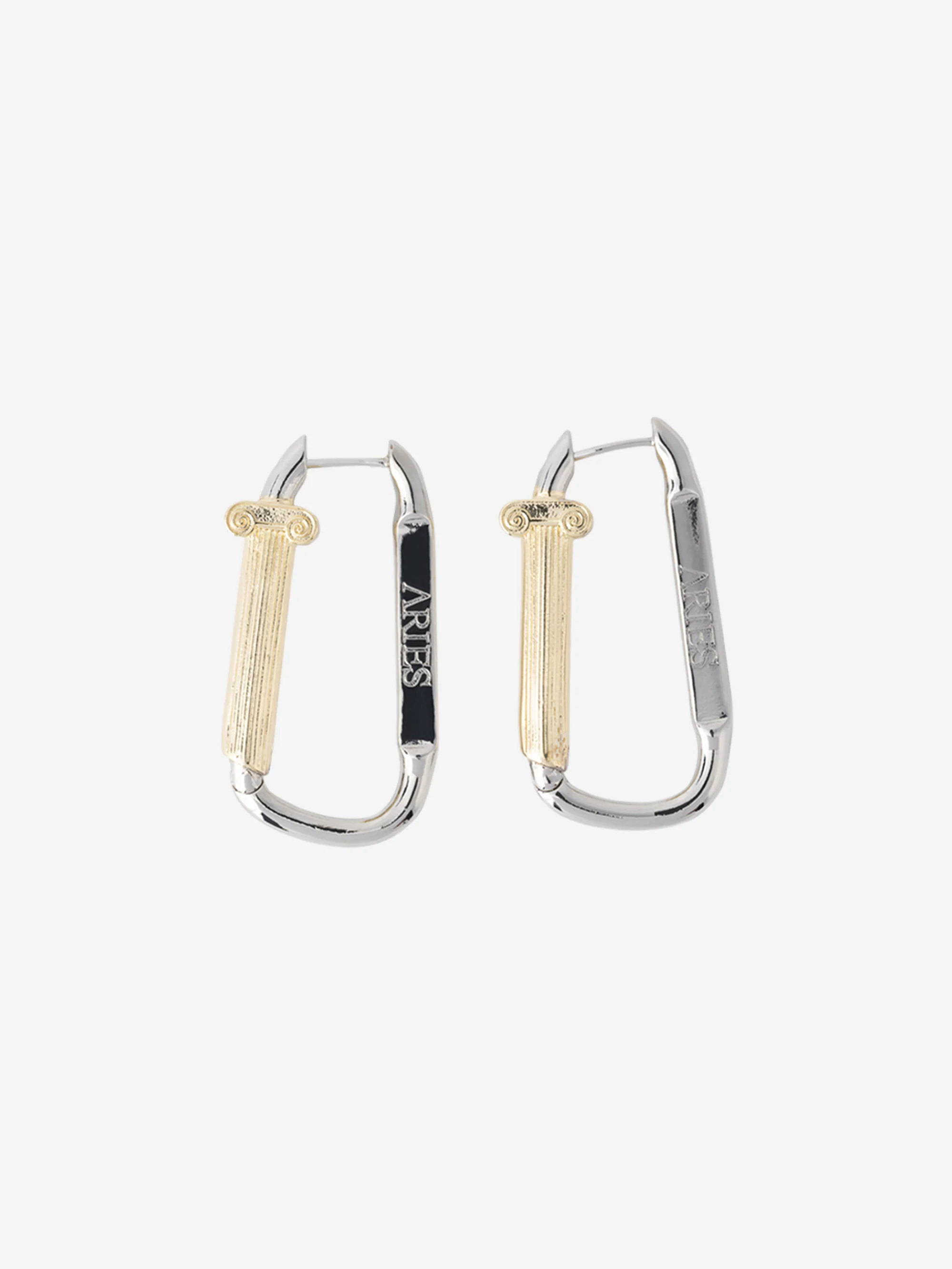Aries Mini Column Carabiner Earrings Set - Silver / Gold - Image 4