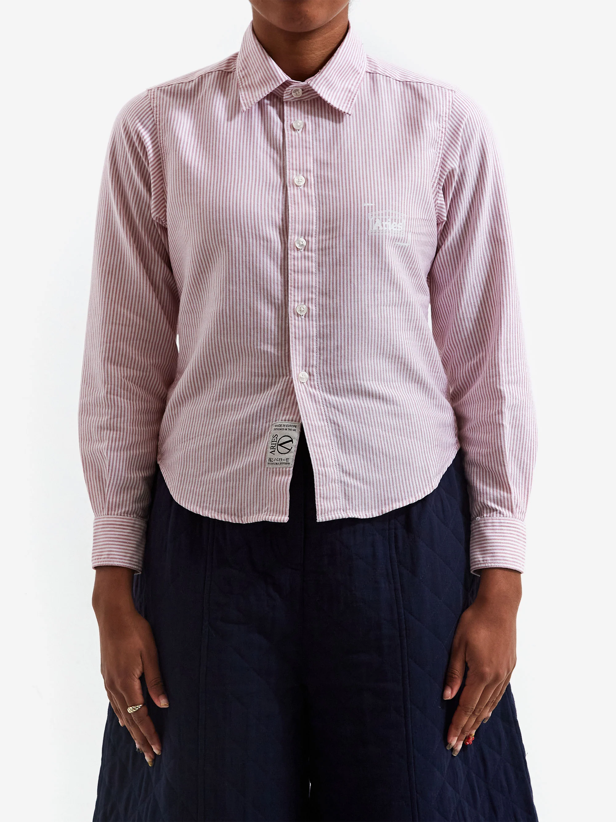 Aries Oxford Stripe Shirt (Baby Fit) - Red
