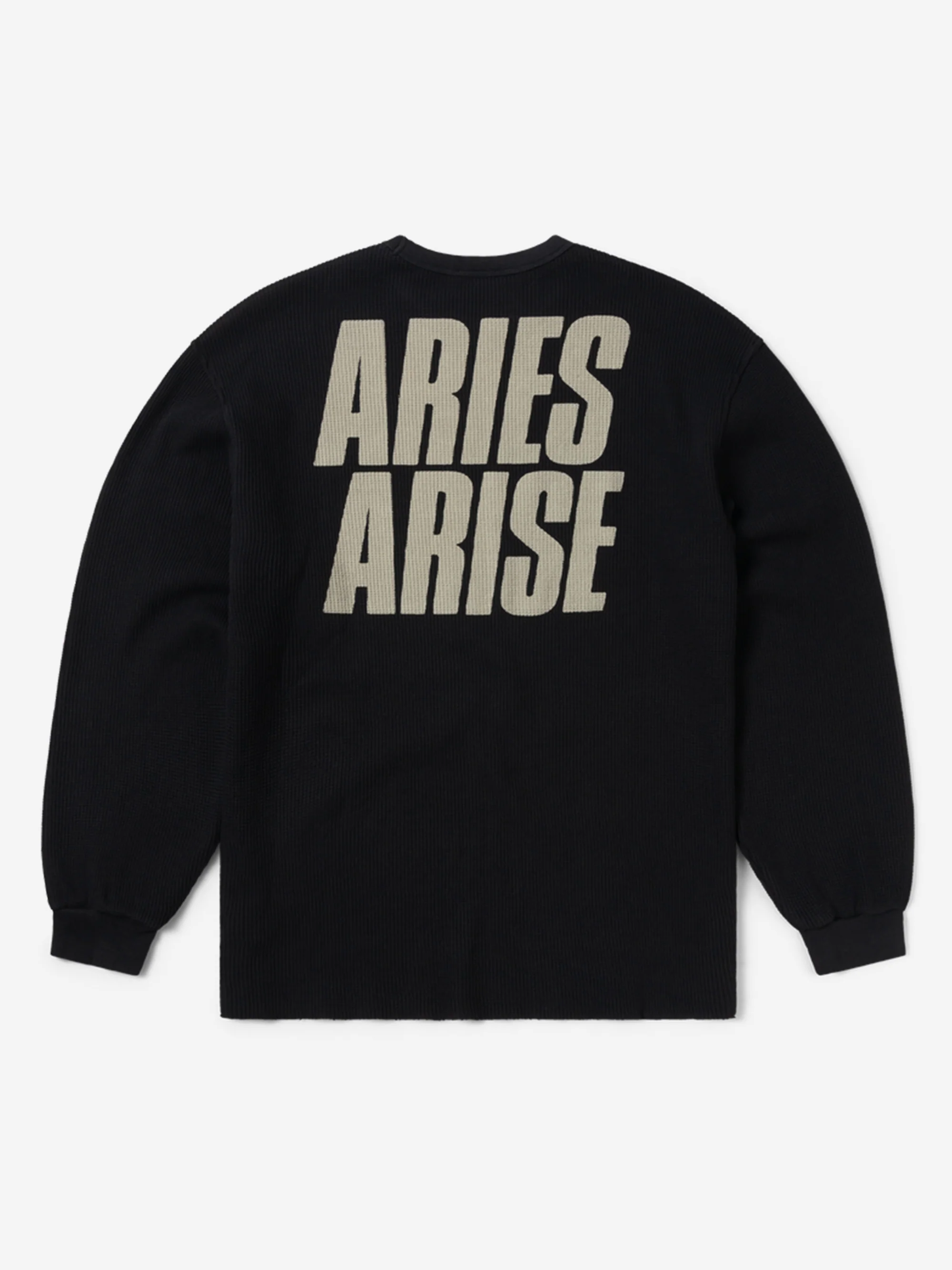 Aries Peace Press Gothic Waffle LS Tee - Black - Image 3