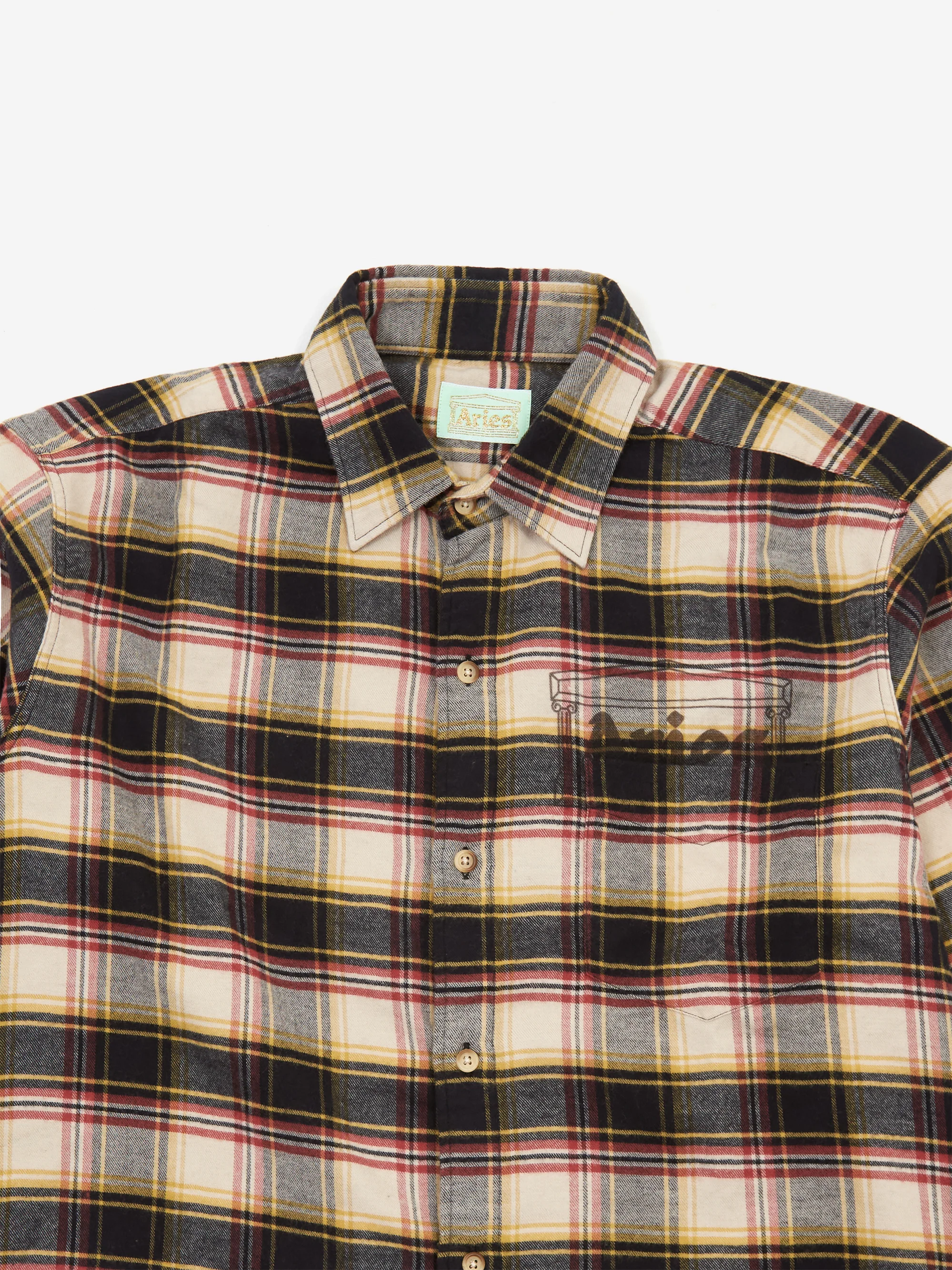 Aries Plaid Flannel Shirt - Multi - Image 3