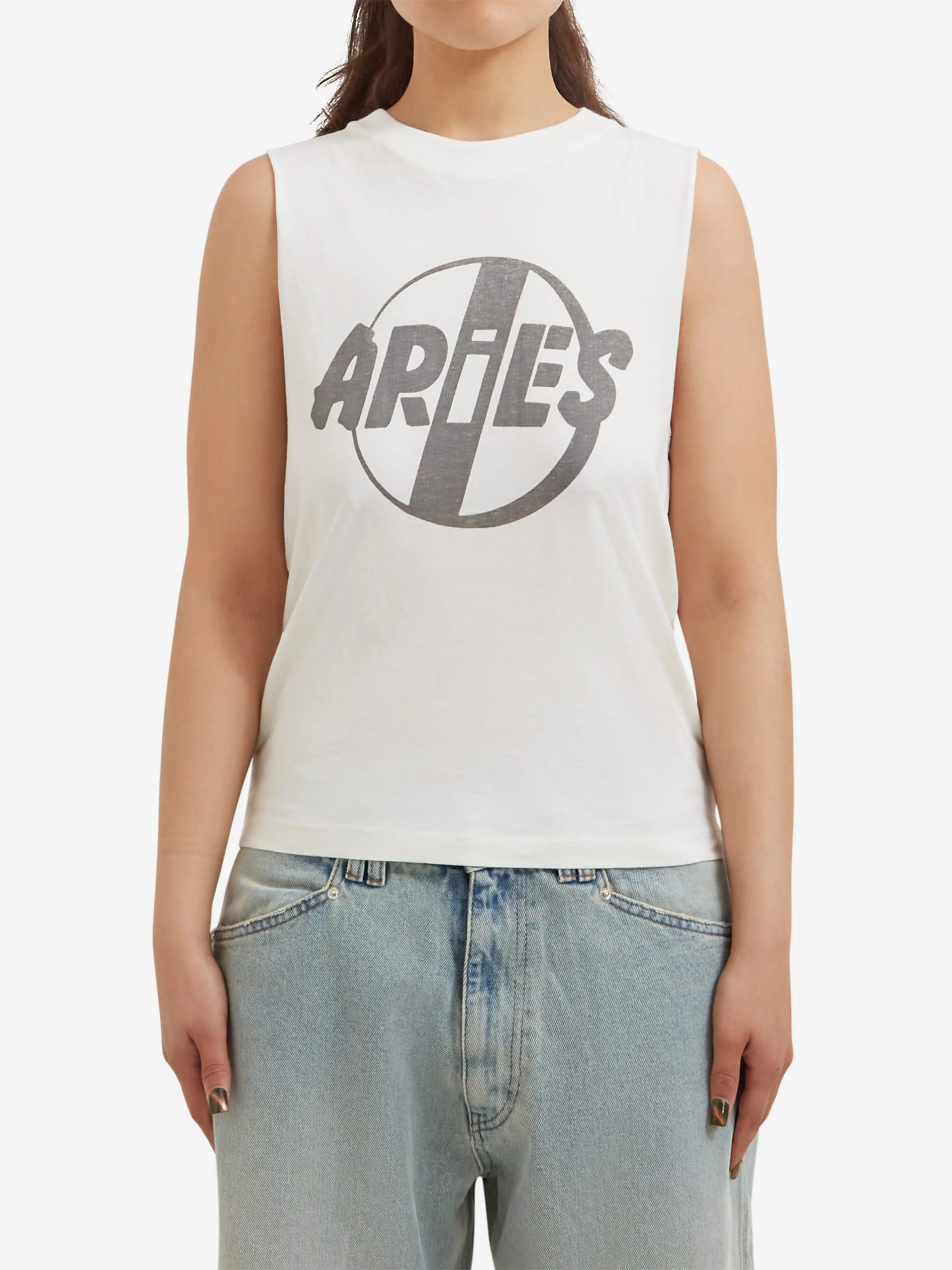 Aries Punk Muscle Vest  - White