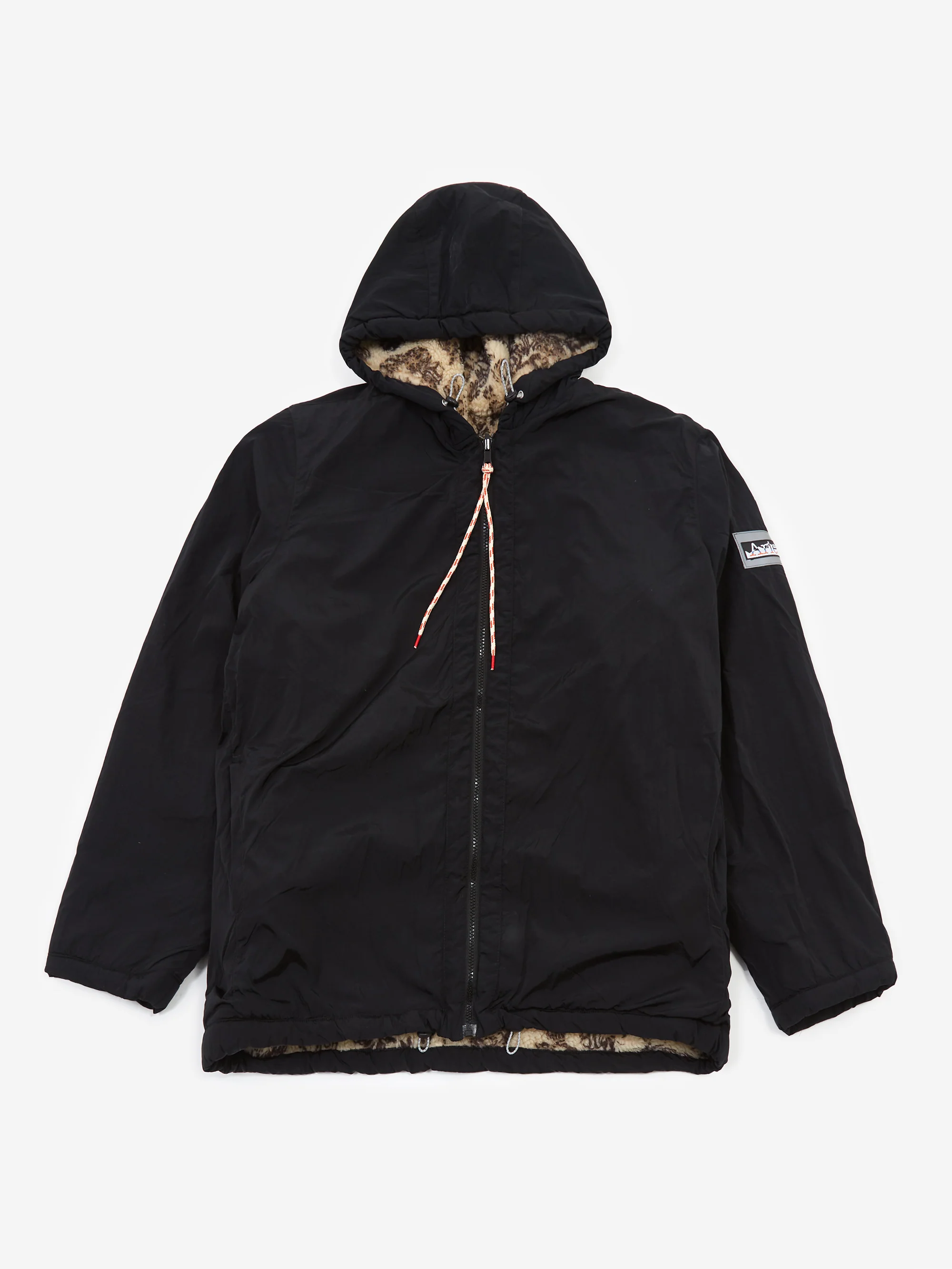 Aries Reversible Nylon and Floral Fleece Parka - Ecru - Image 3