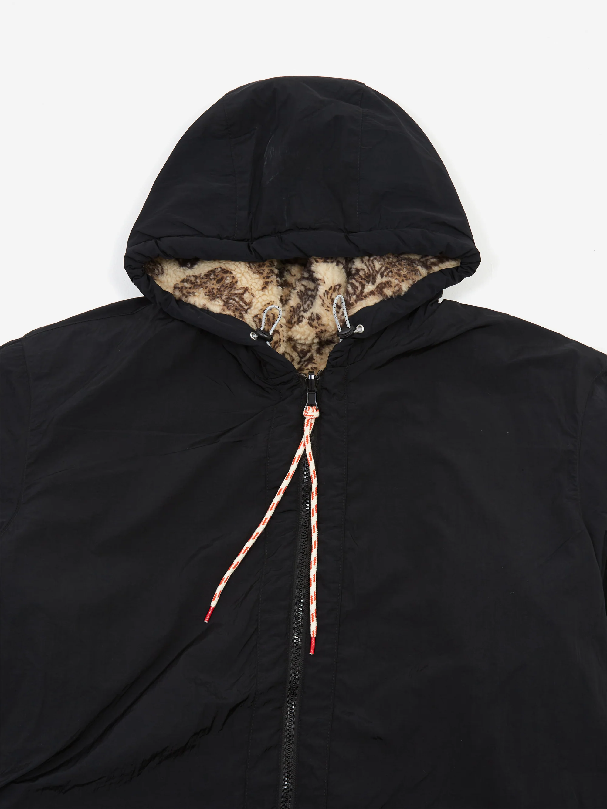 Aries Reversible Nylon and Floral Fleece Parka - Ecru - Image 4
