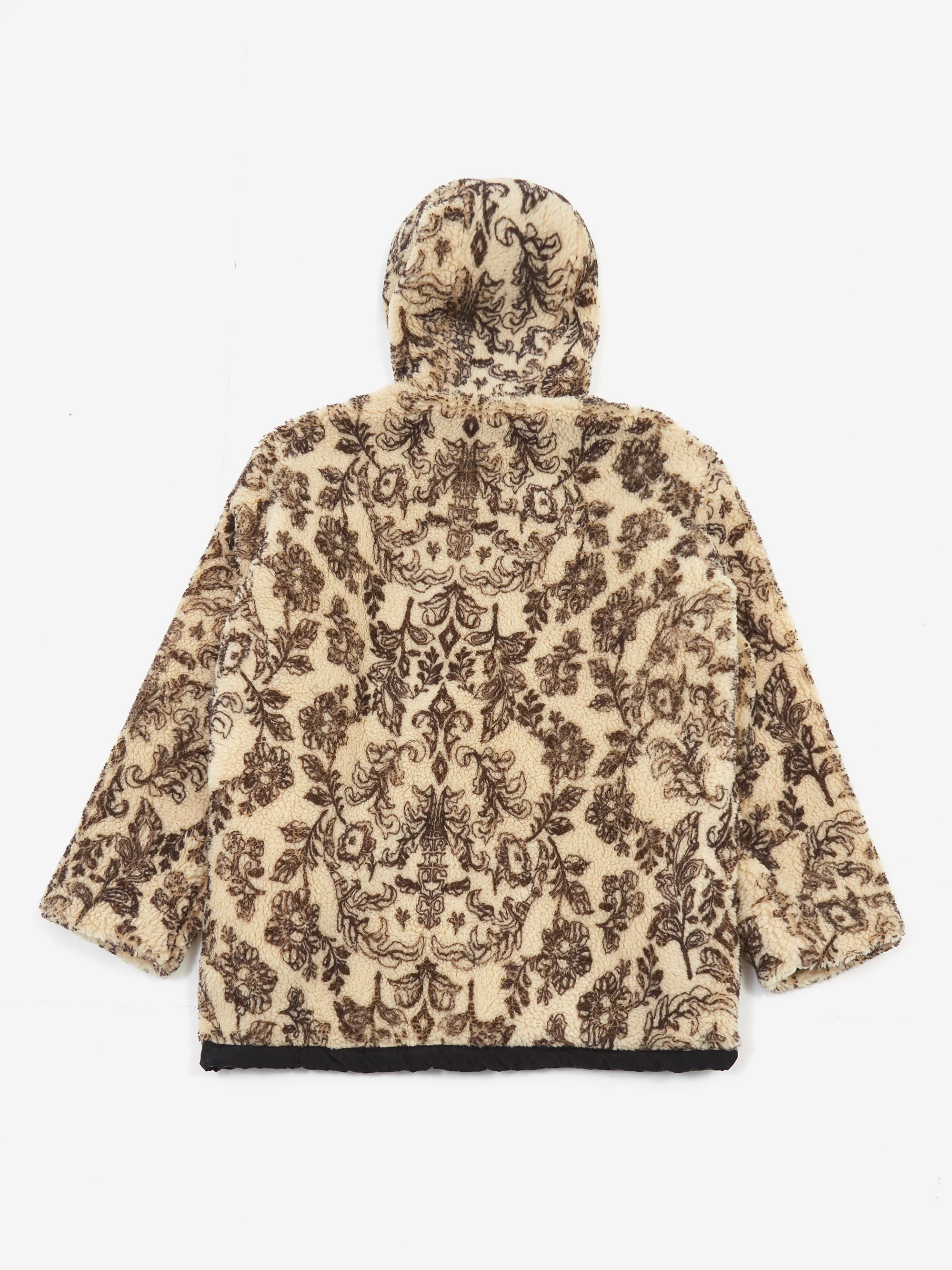 Aries Reversible Nylon and Floral Fleece Parka - Ecru - Image 7