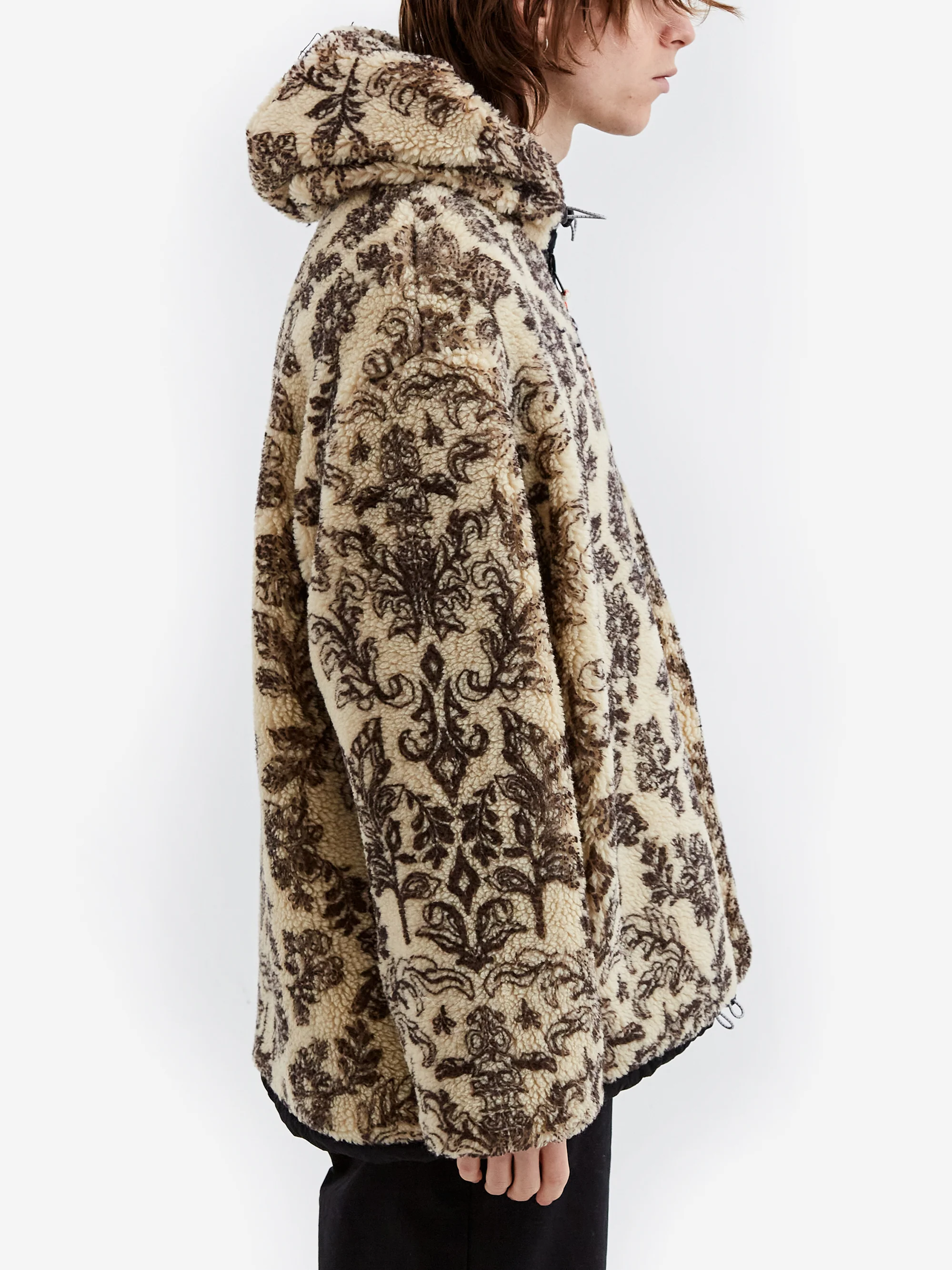 Aries Reversible Nylon and Floral Fleece Parka - Ecru - Image 9