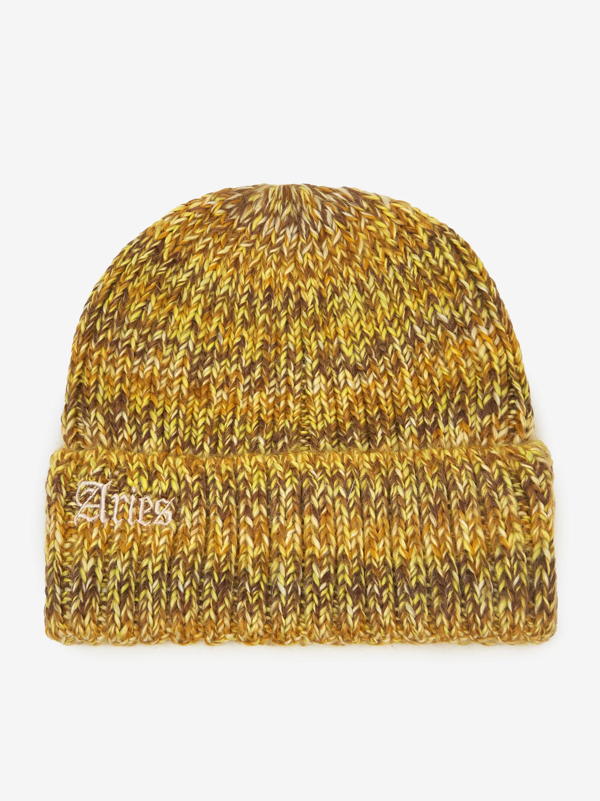 Aries Rib Knit Space Dye Beanie - Lime