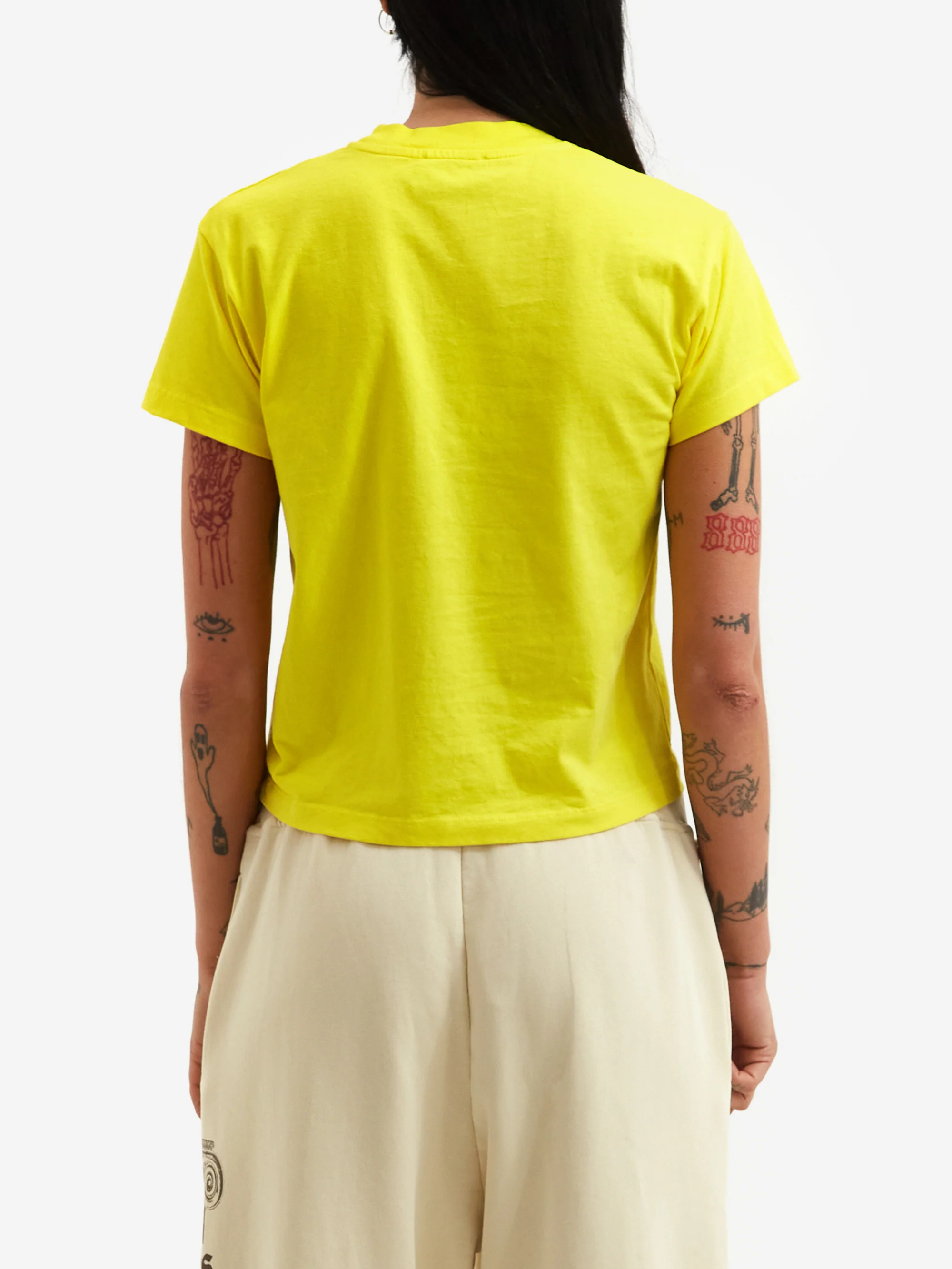 Aries Smoking Tiger Short Sleeve Tee  (Baby Fit) - Yellow - Image 3