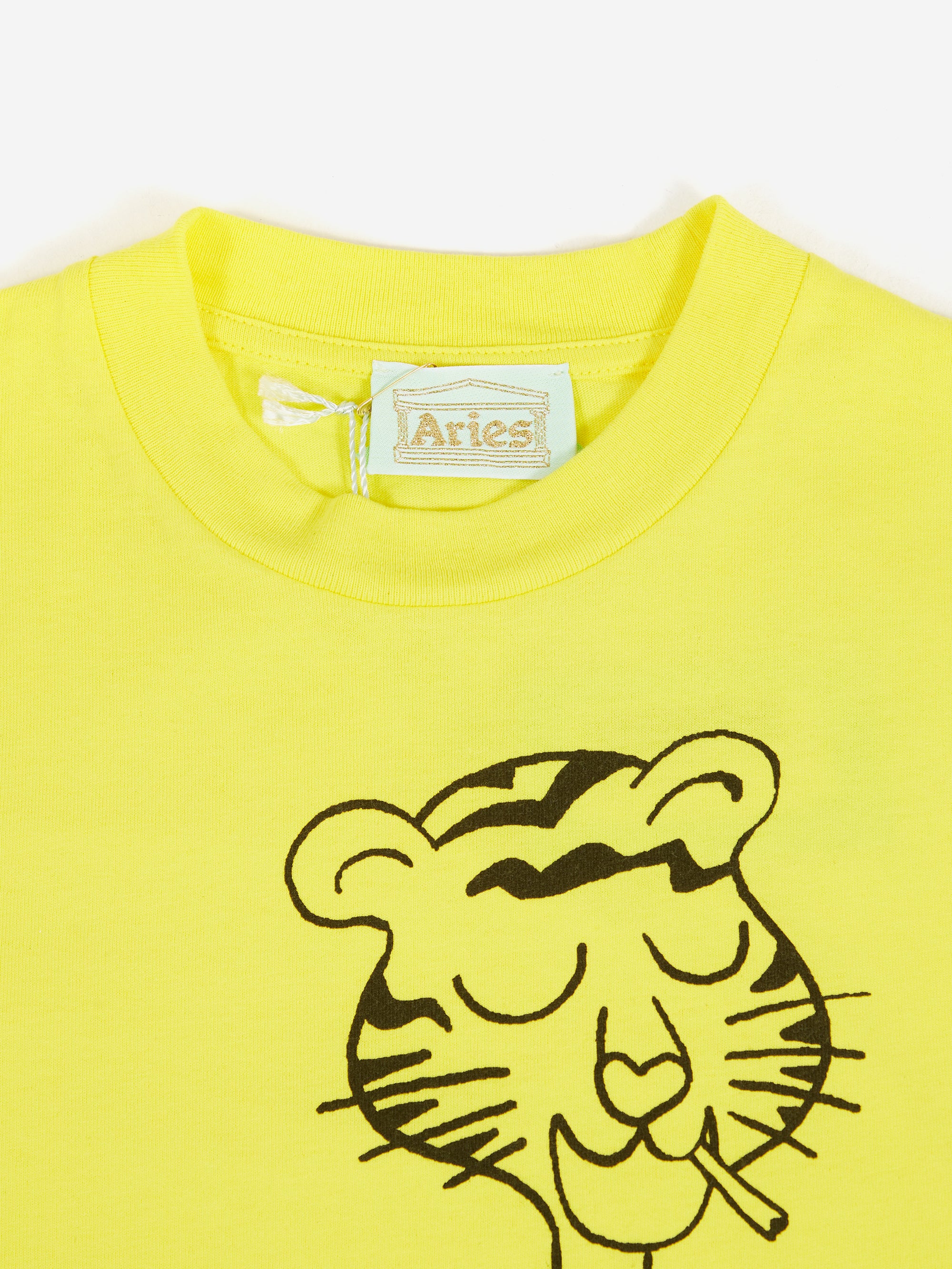 Aries Smoking Tiger Short Sleeve Tee  (Baby Fit) - Yellow - Image 5
