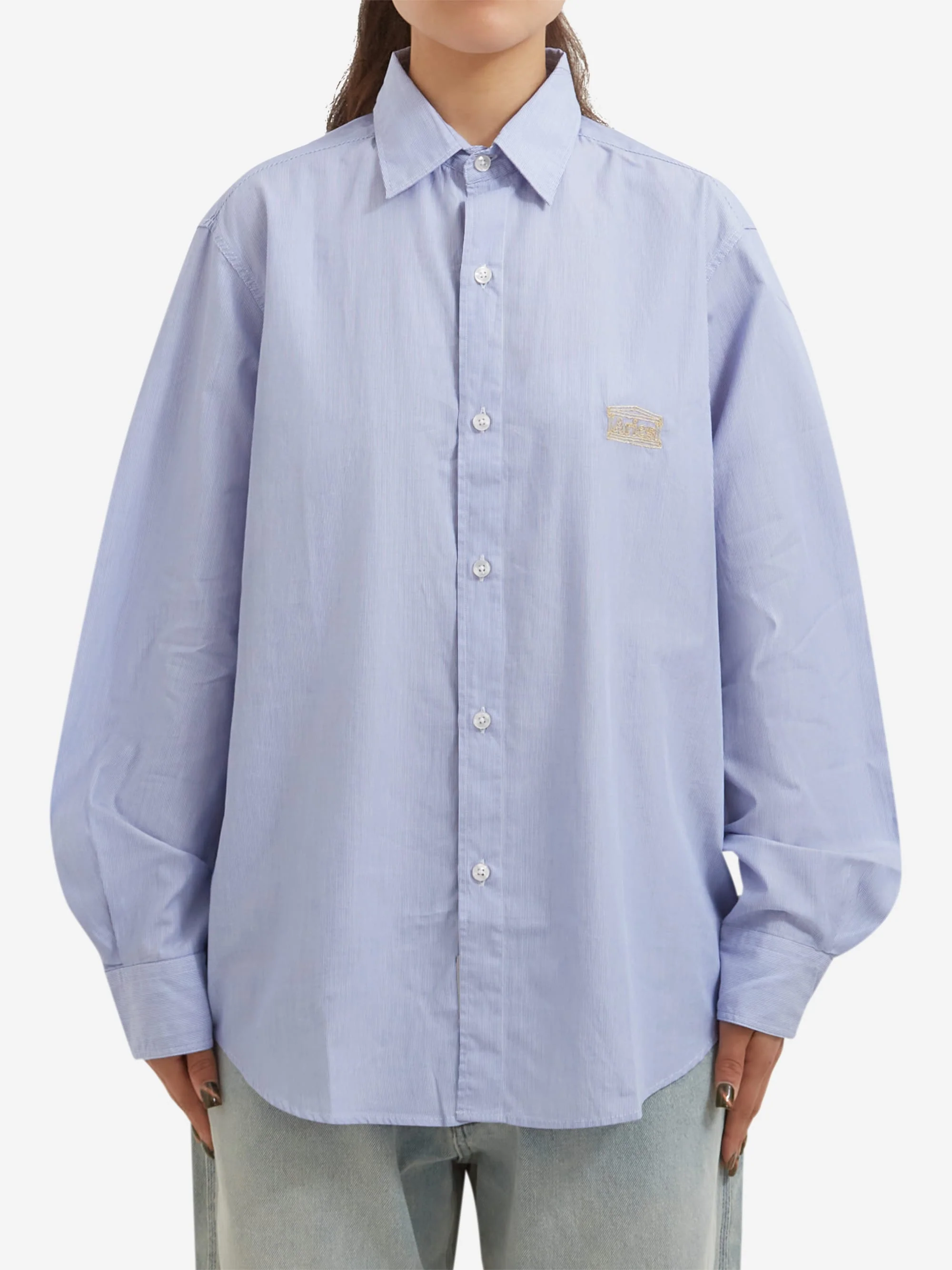 Aries Stripe Poplin Classic Shirt  - Blue