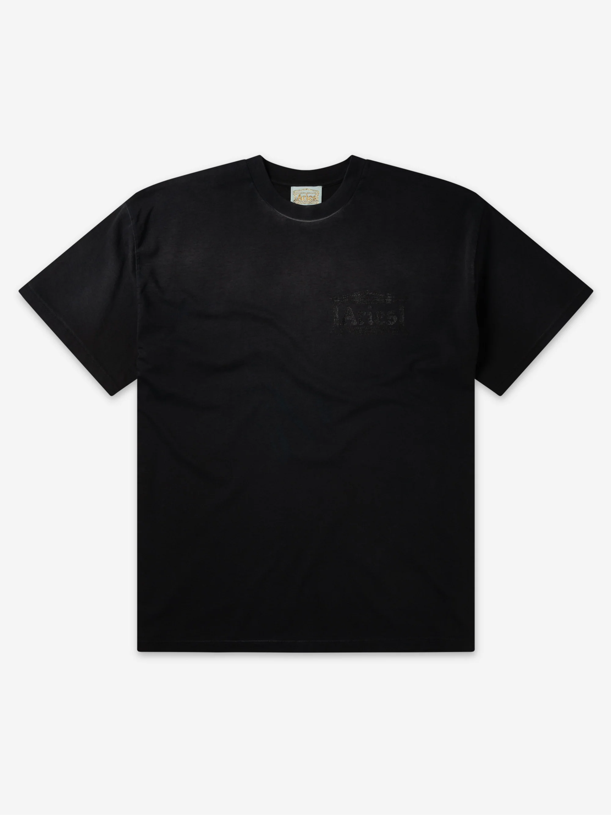 Aries Sunbleached Ancient Temple SS Tee - Black