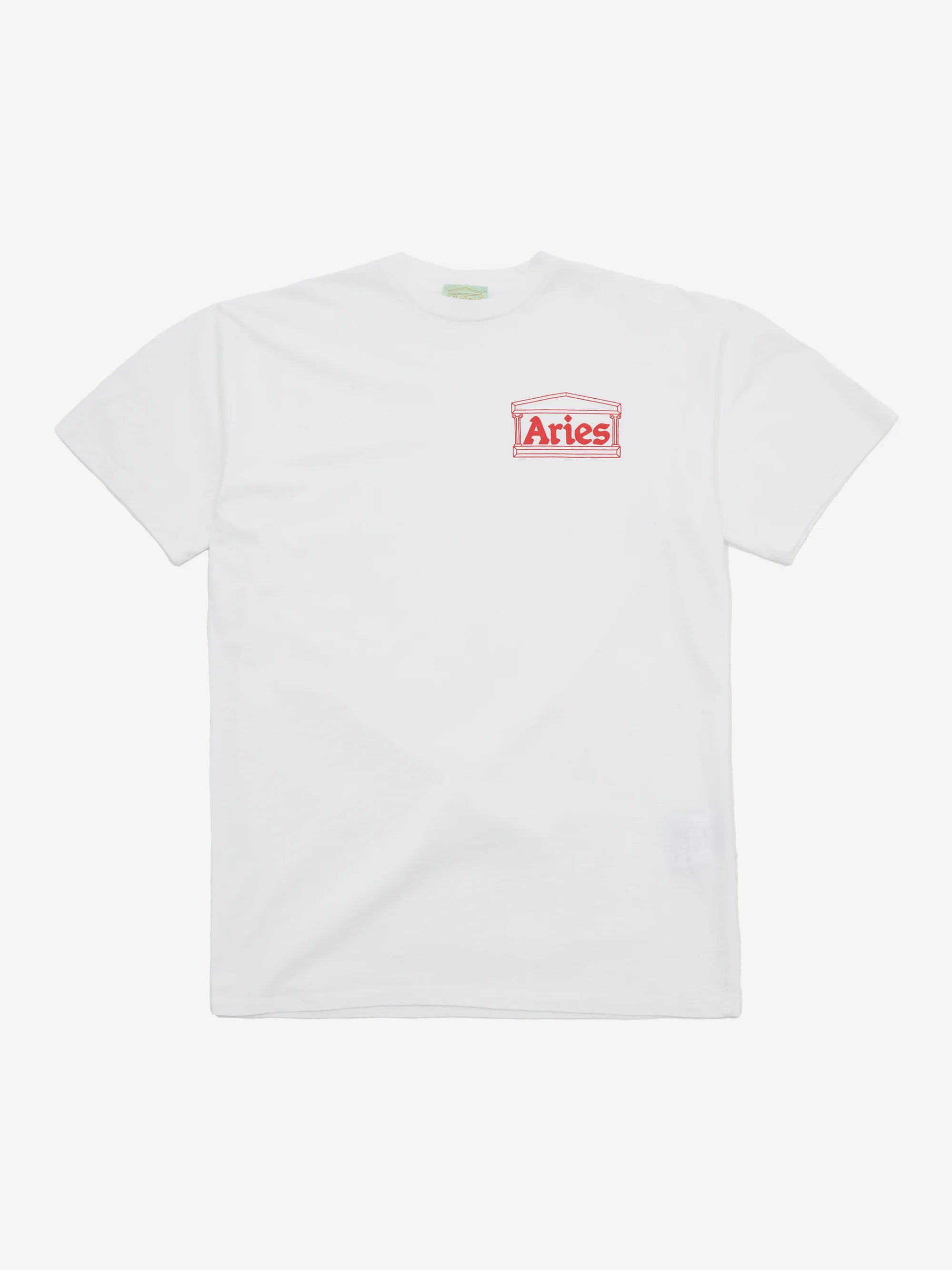Aries Temple Short Sleeve T-Shirt - White/Red