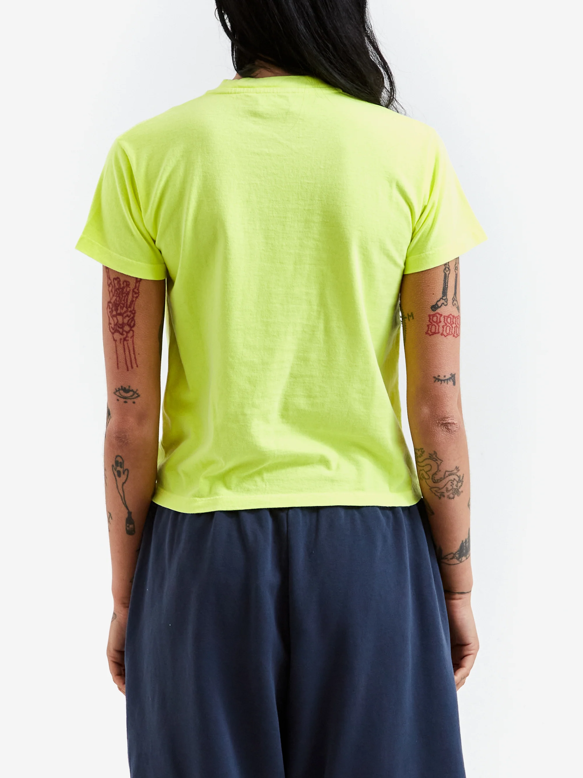 Aries Temple Short Sleeve Tee (Baby Fit) - Fluoro Yellow - Image 3