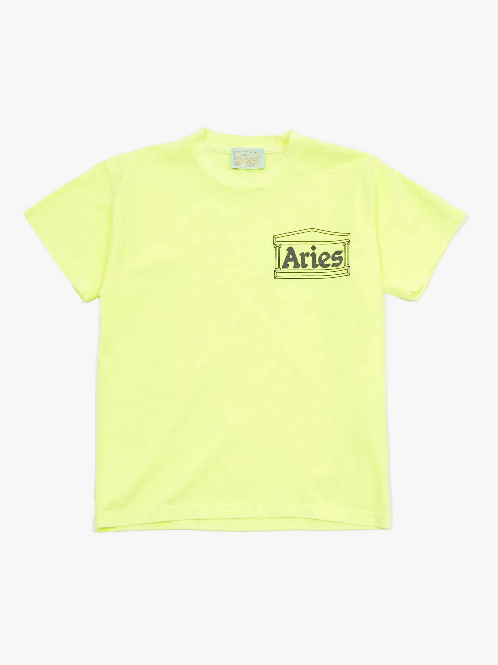 Aries Temple Short Sleeve Tee (Baby Fit) - Fluoro Yellow - Image 4