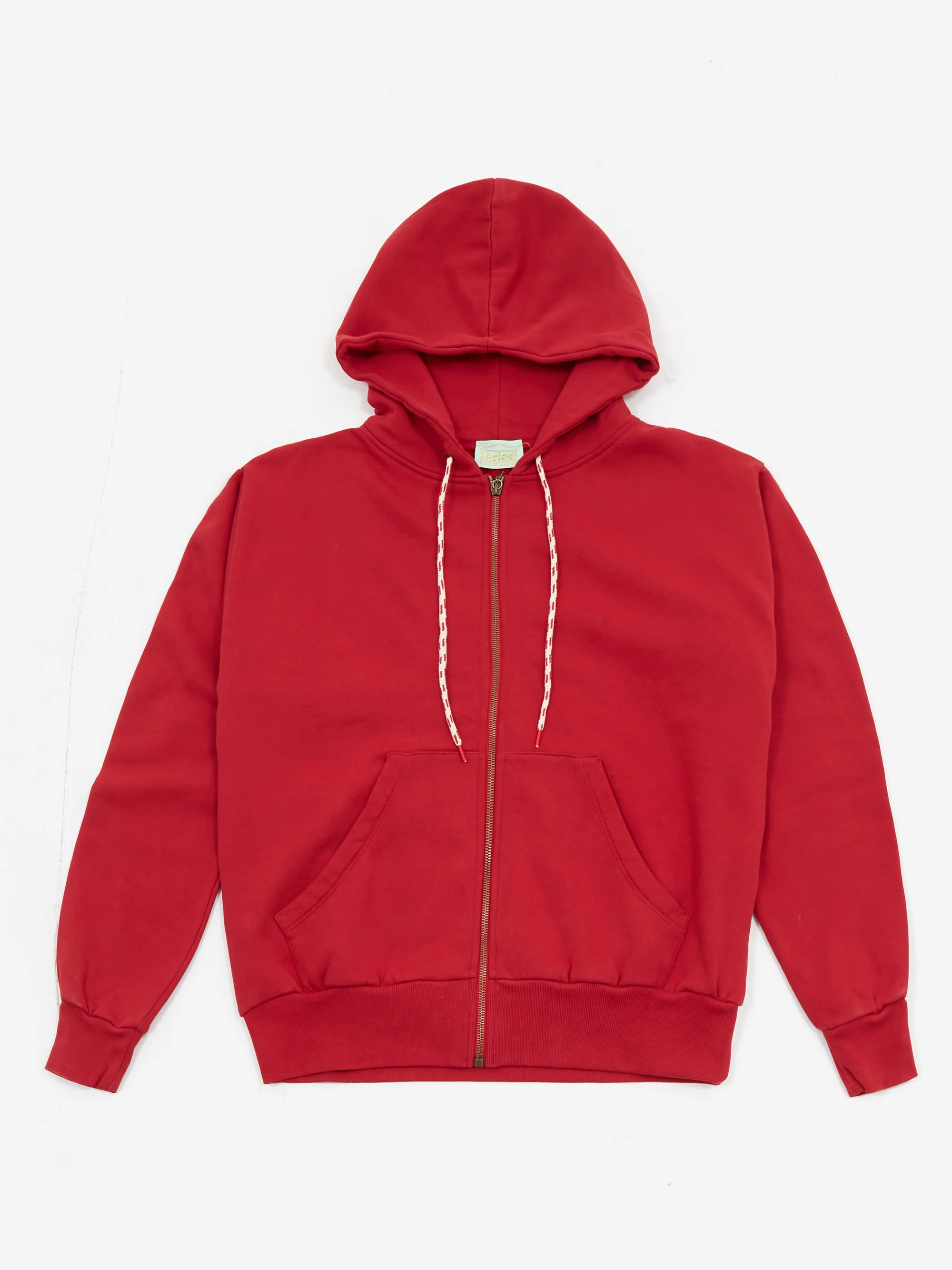 Aries Temple Zip Through Hoodie - Red - Image 4