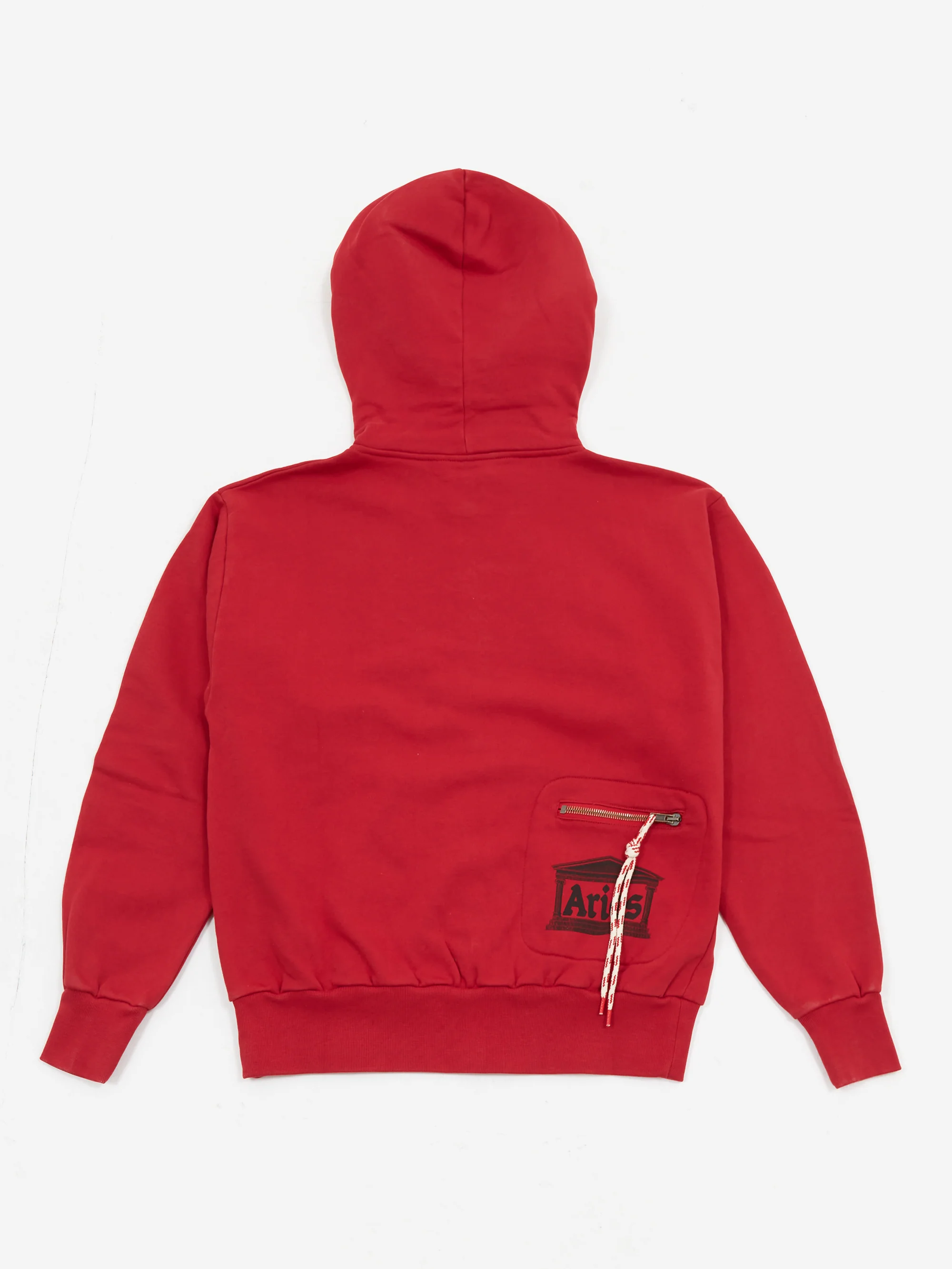 Aries Temple Zip Through Hoodie - Red - Image 6