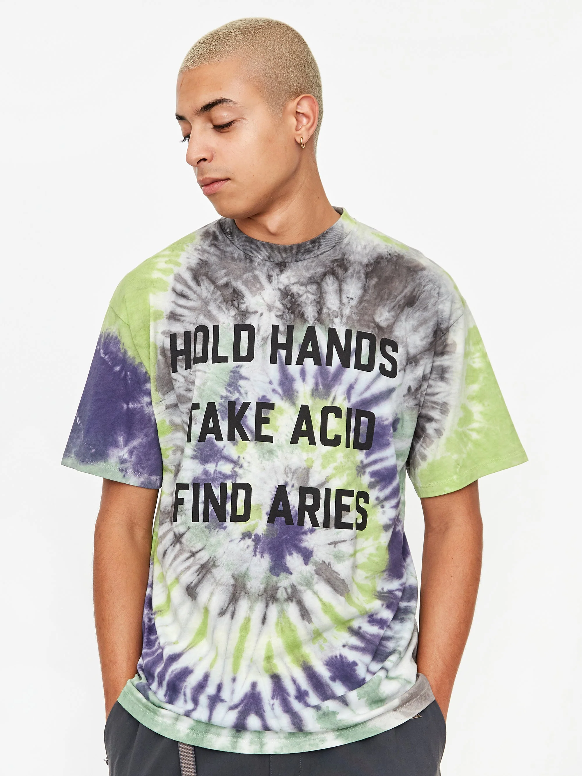Aries Tie Dye Acid Shortsleeve T-Shirt - Multi - Image 5