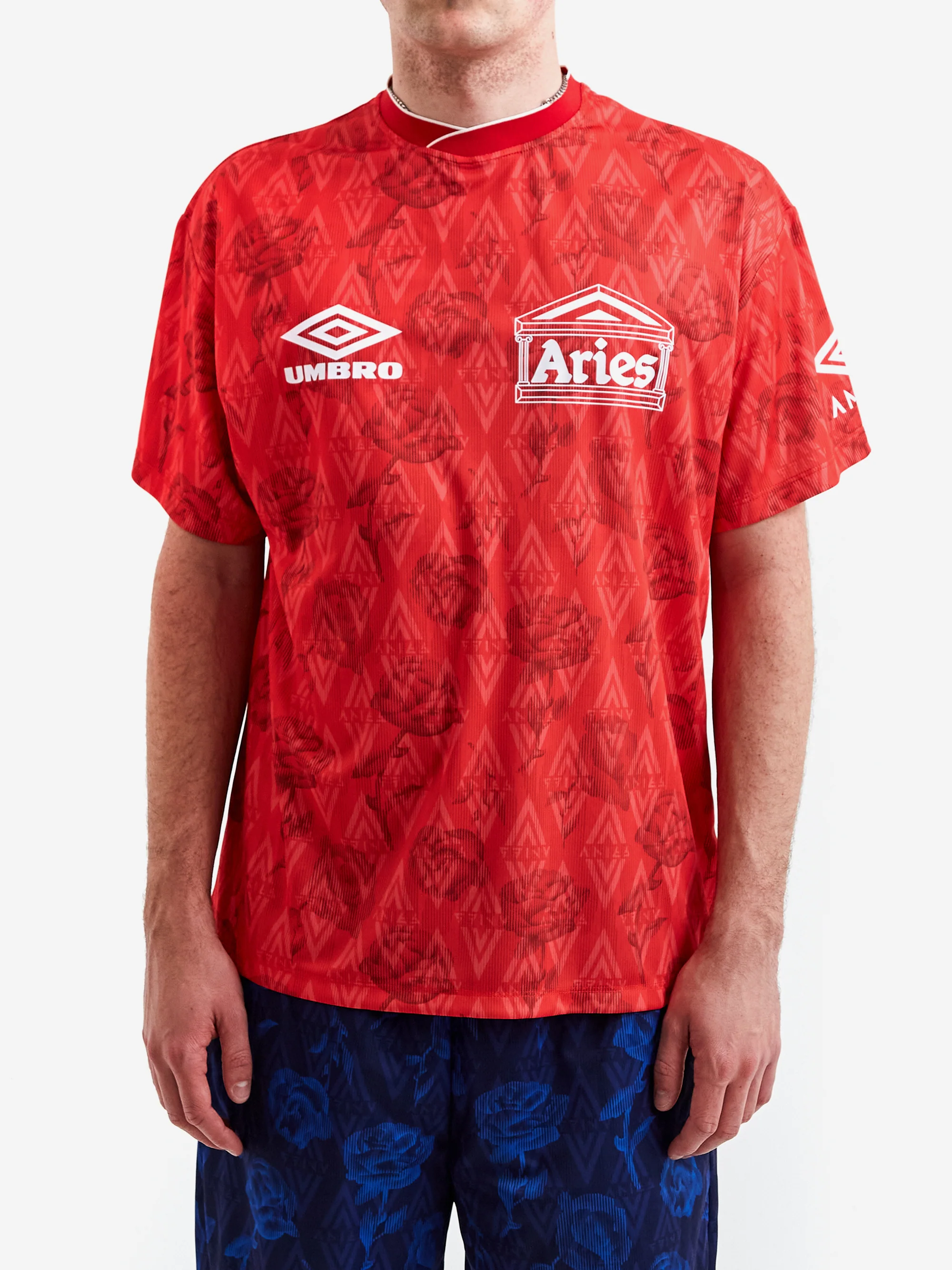 Aries x Umbro Red Roses SS Football Jersey - Red - Image 2