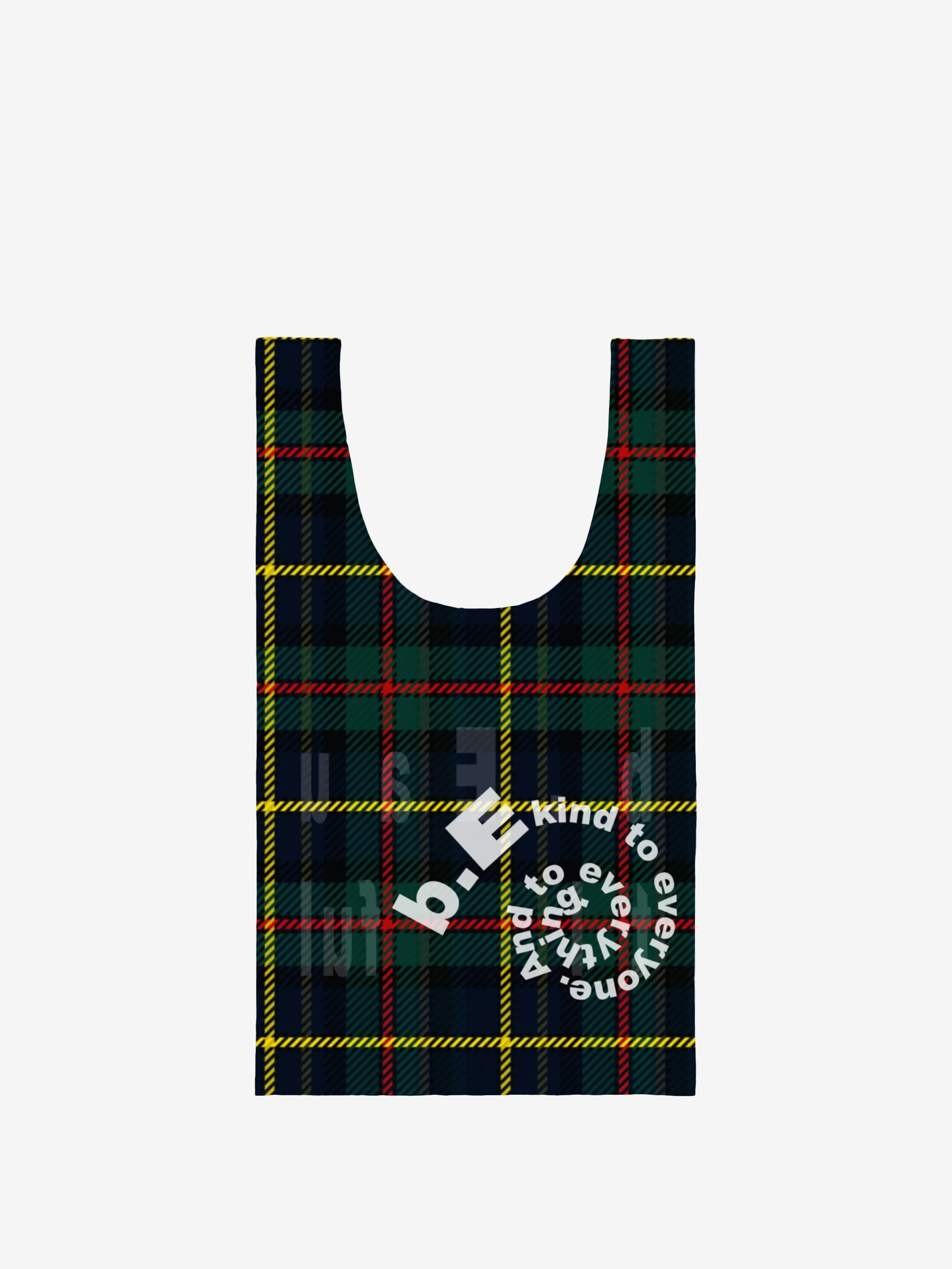 b.Eautiful MacLeod Tartan Reusable Bag - Navy / Green - Image 2