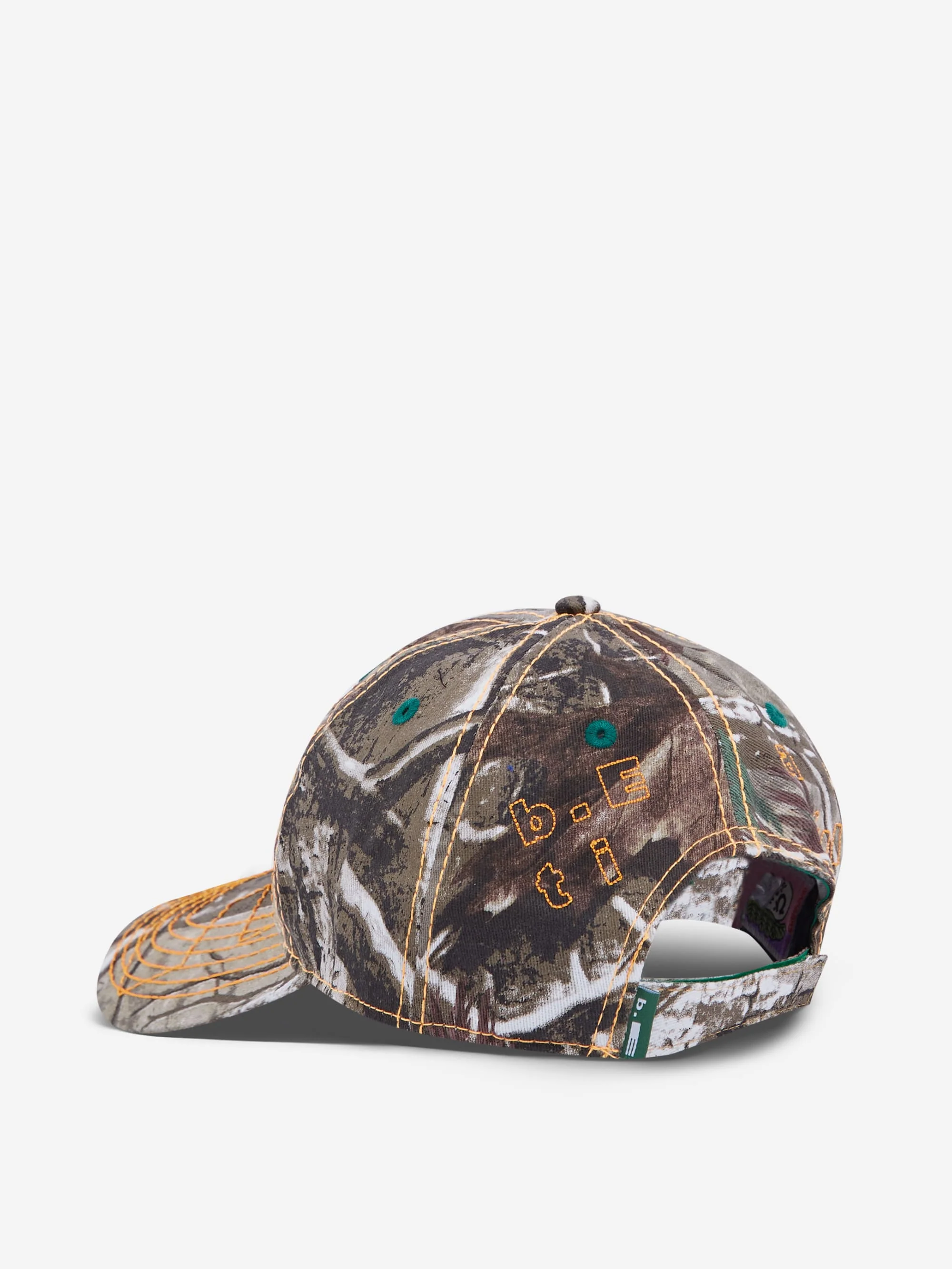 b.Eautiful Vapor 6 Panel Hat - Brown Real Camo / Orange - Image 4