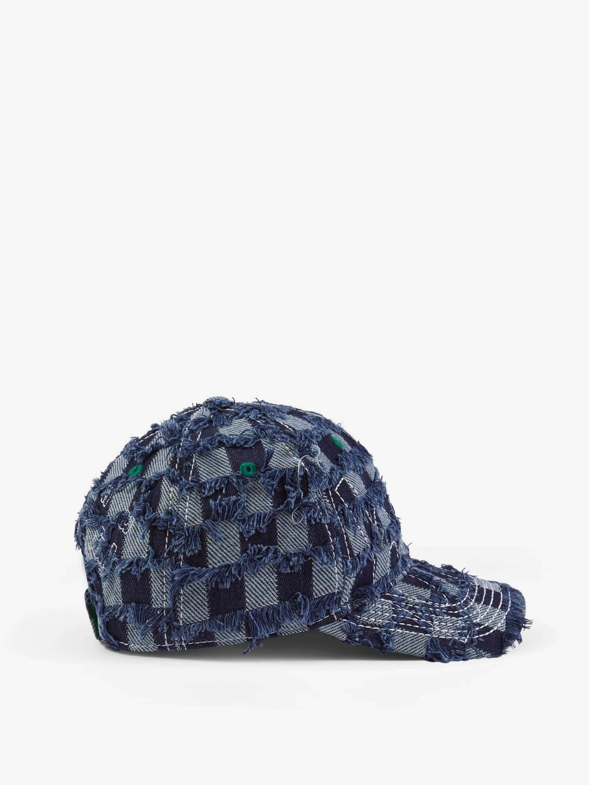 b.Eautiful Vapor 6 Panel Hat - Navy Checker Denim - Image 3
