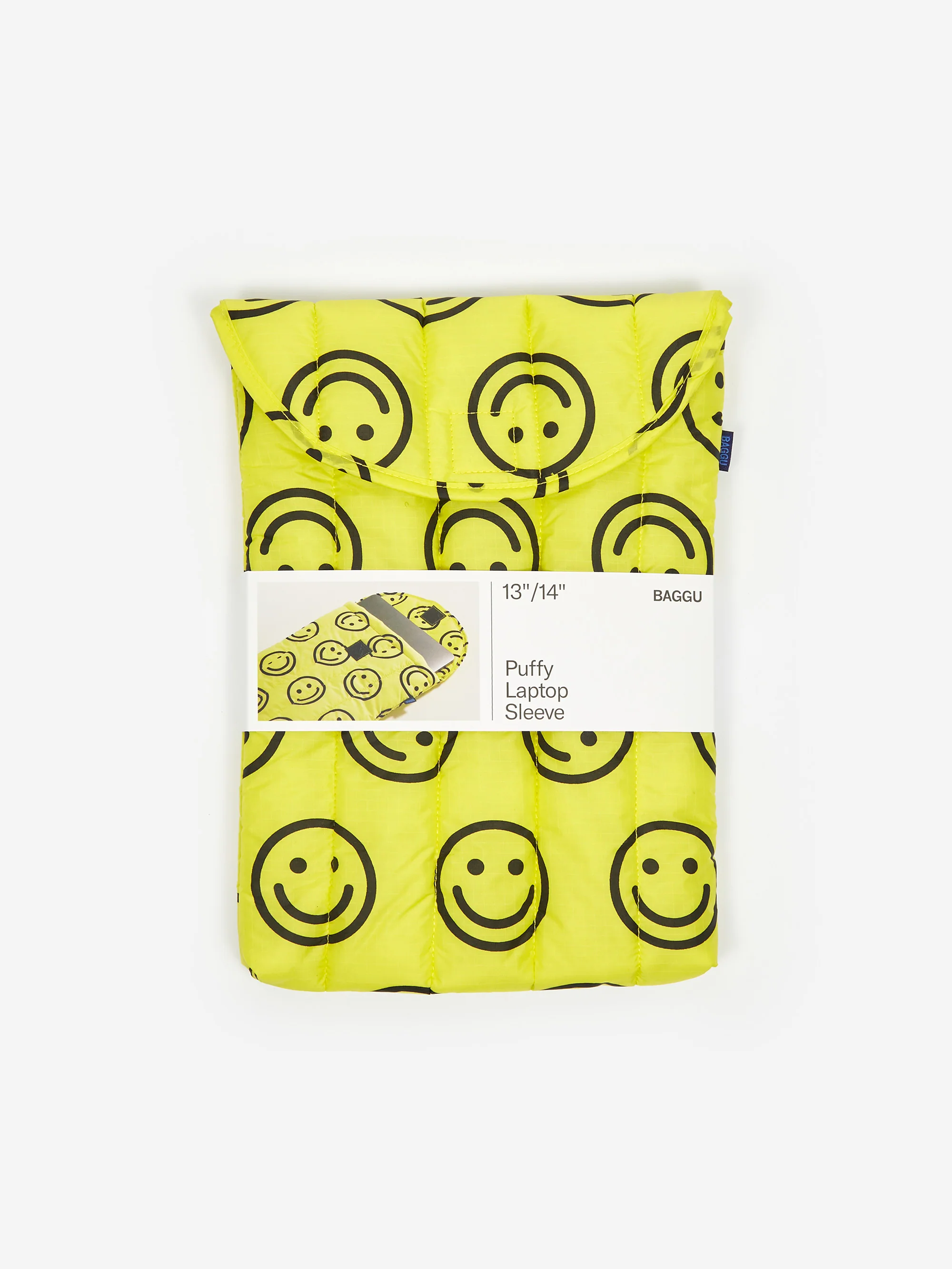 BAGGU Puffy Laptop Sleeve 13"/14" - Yellow Happy - Image 5