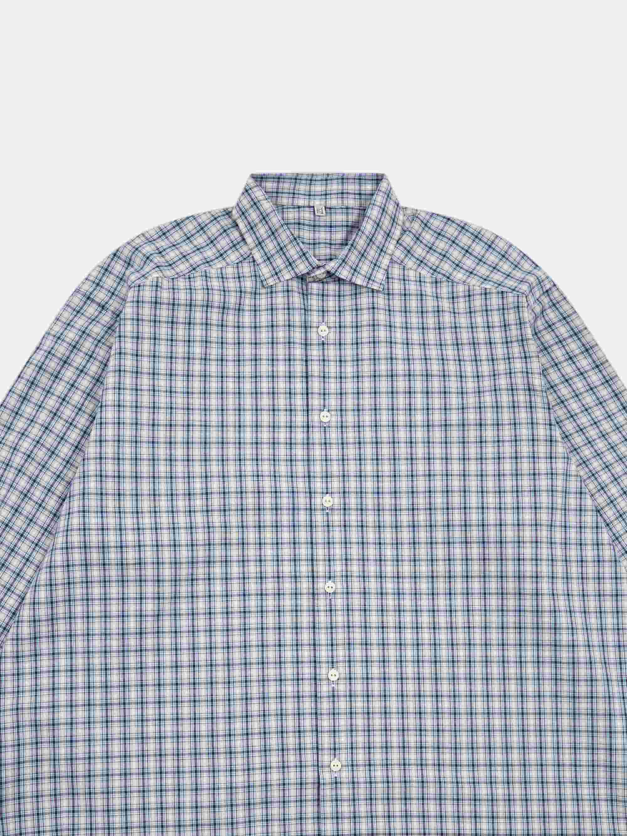 Baserange Claude Shirt - Blue Check - Image 5