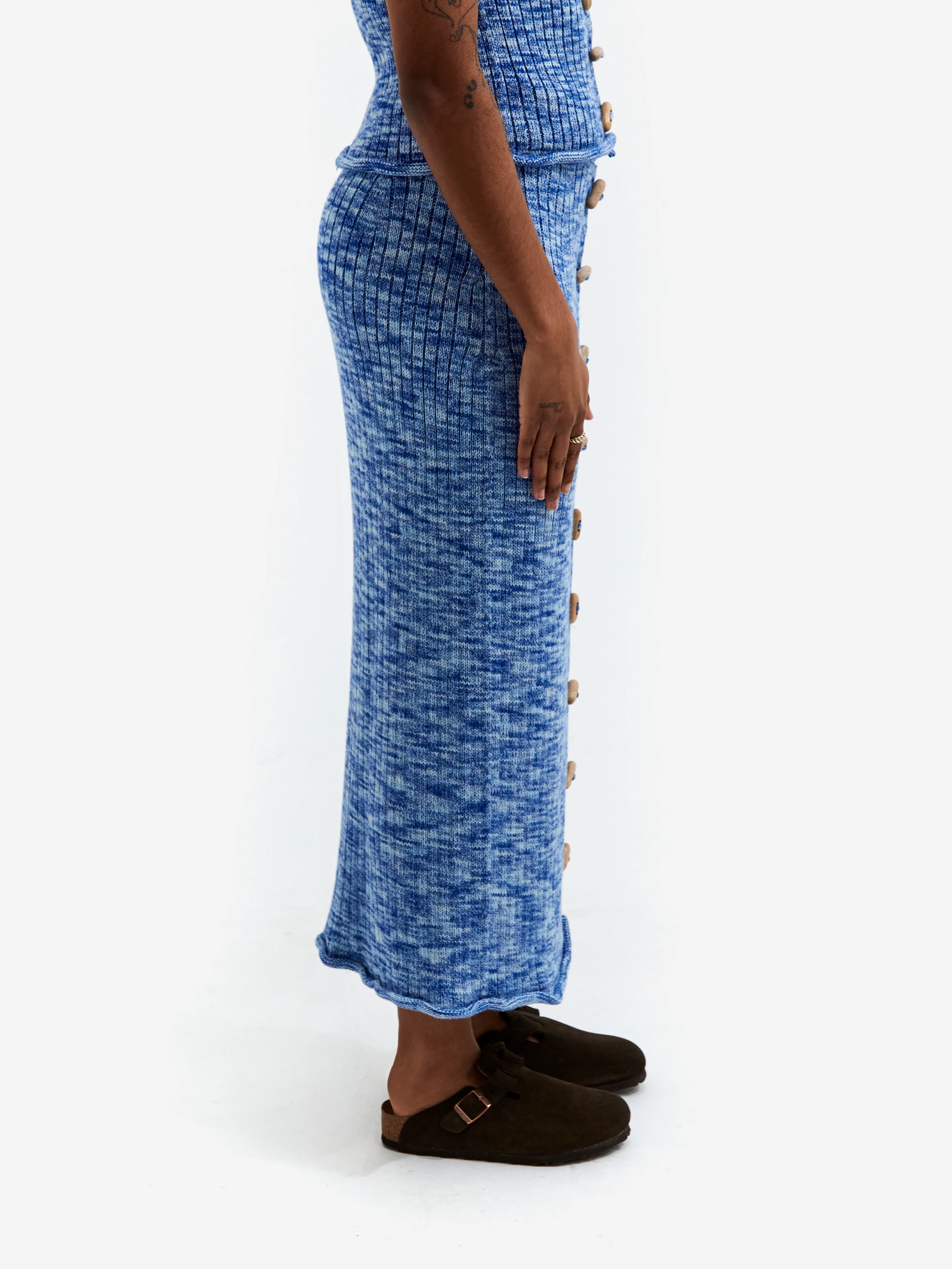 Baserange Drip Skirt - Blue Melange - Image 2
