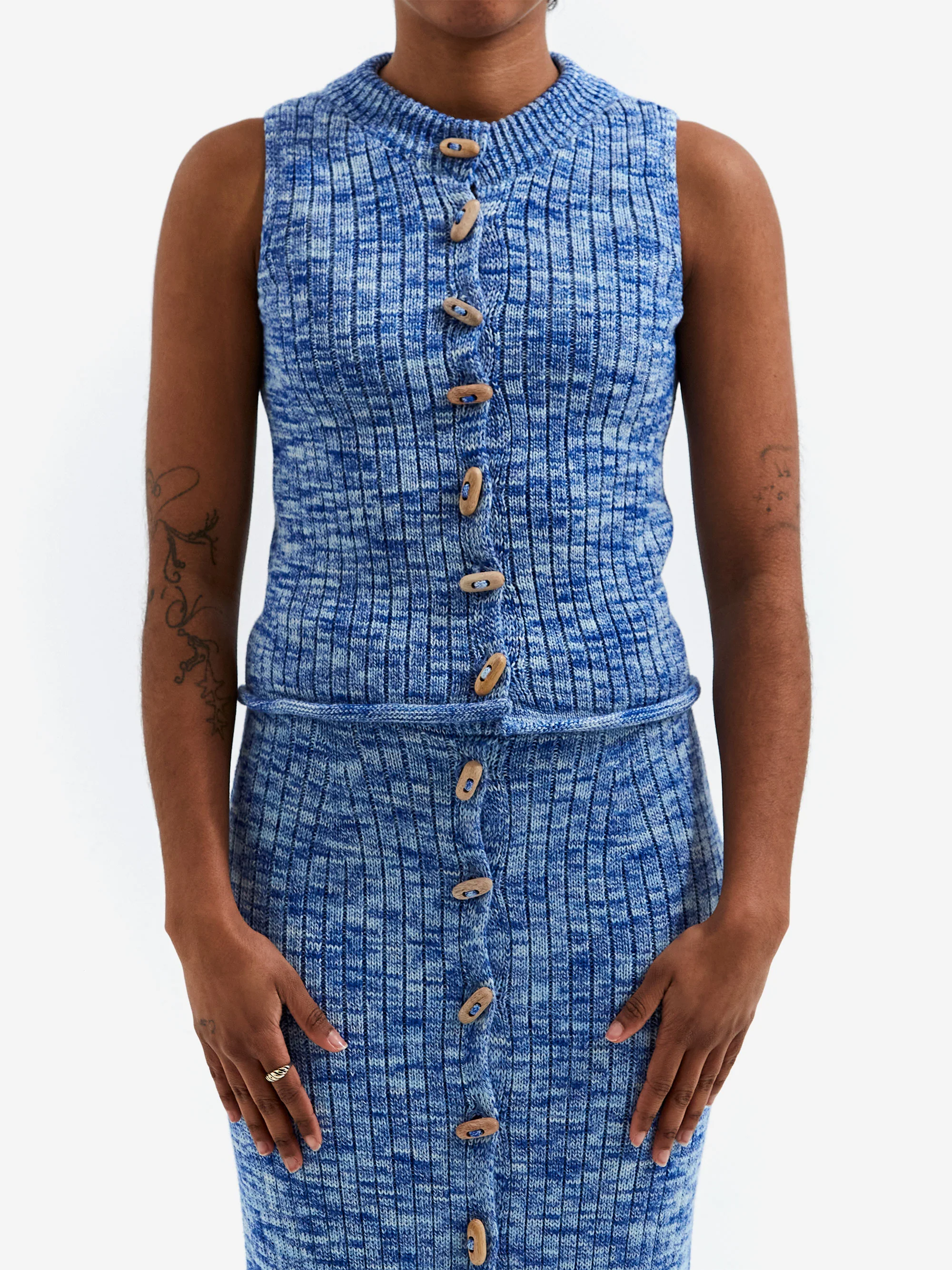 Baserange Drip Top - Blue Melange