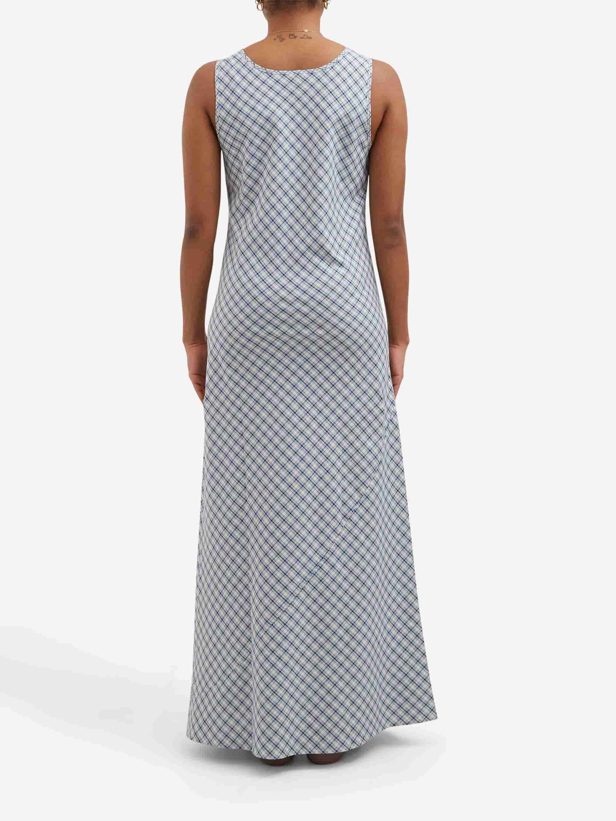Baserange Larva Dress - Blue Check - Image 3