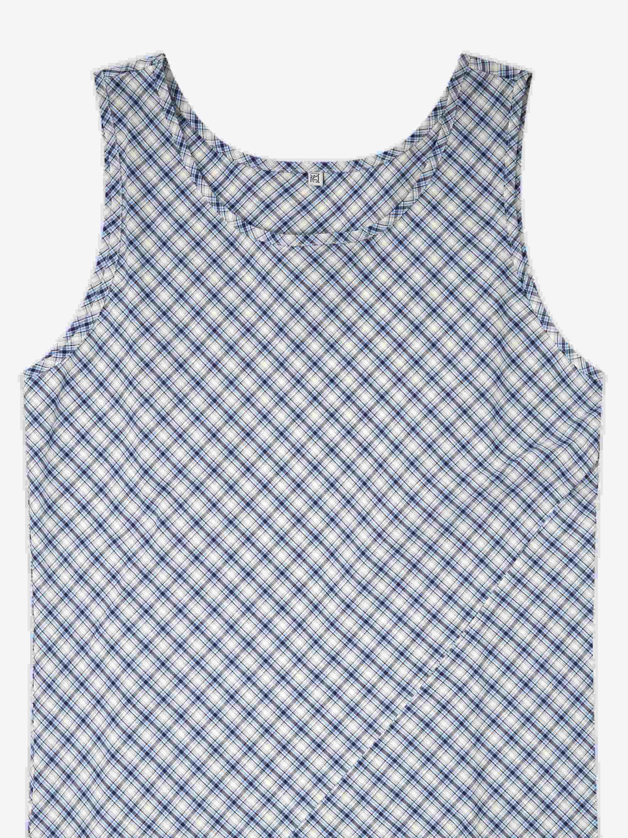 Baserange Larva Dress - Blue Check - Image 5