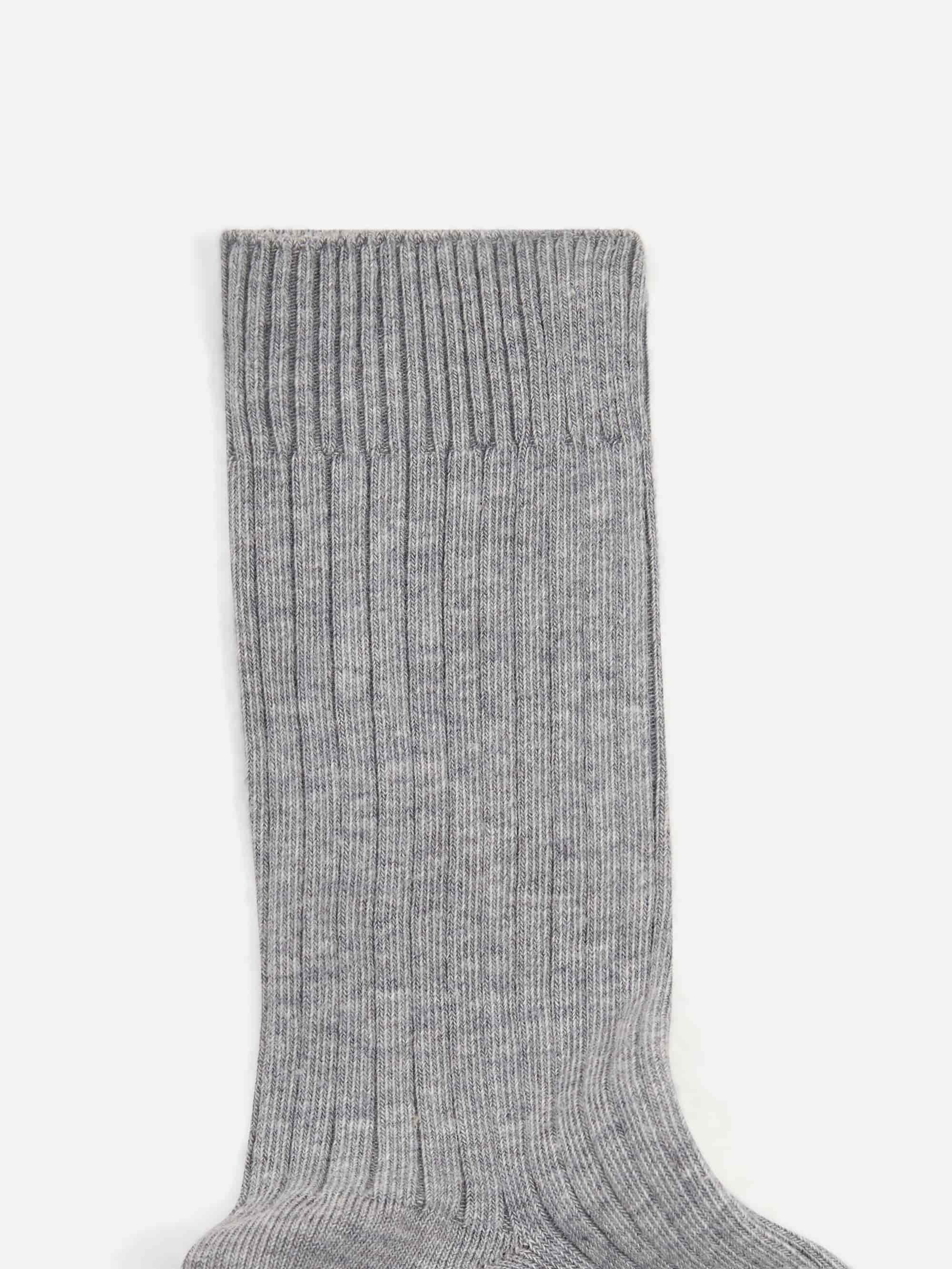 Baserange Rib Over Ankle Socks - Grey Melange - Image 3