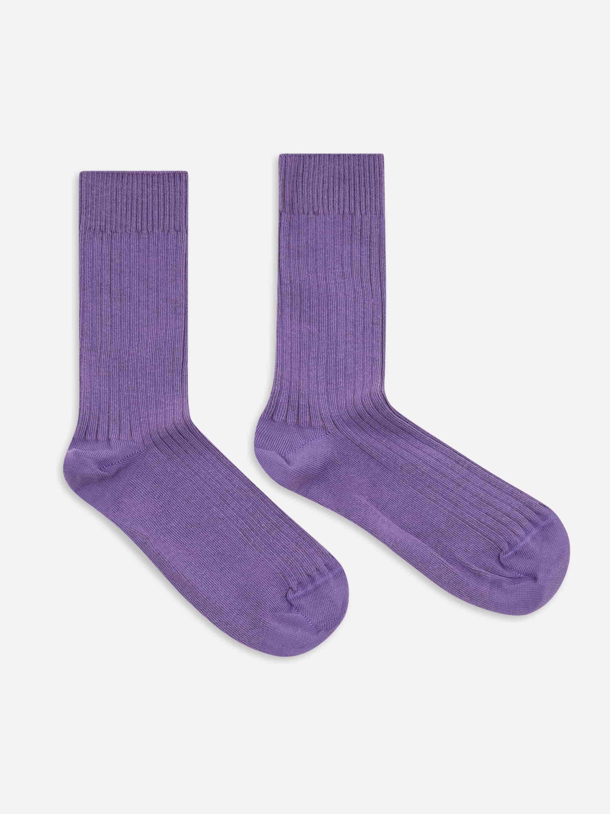 Baserange Rib Over Ankle Socks - Poa Purple