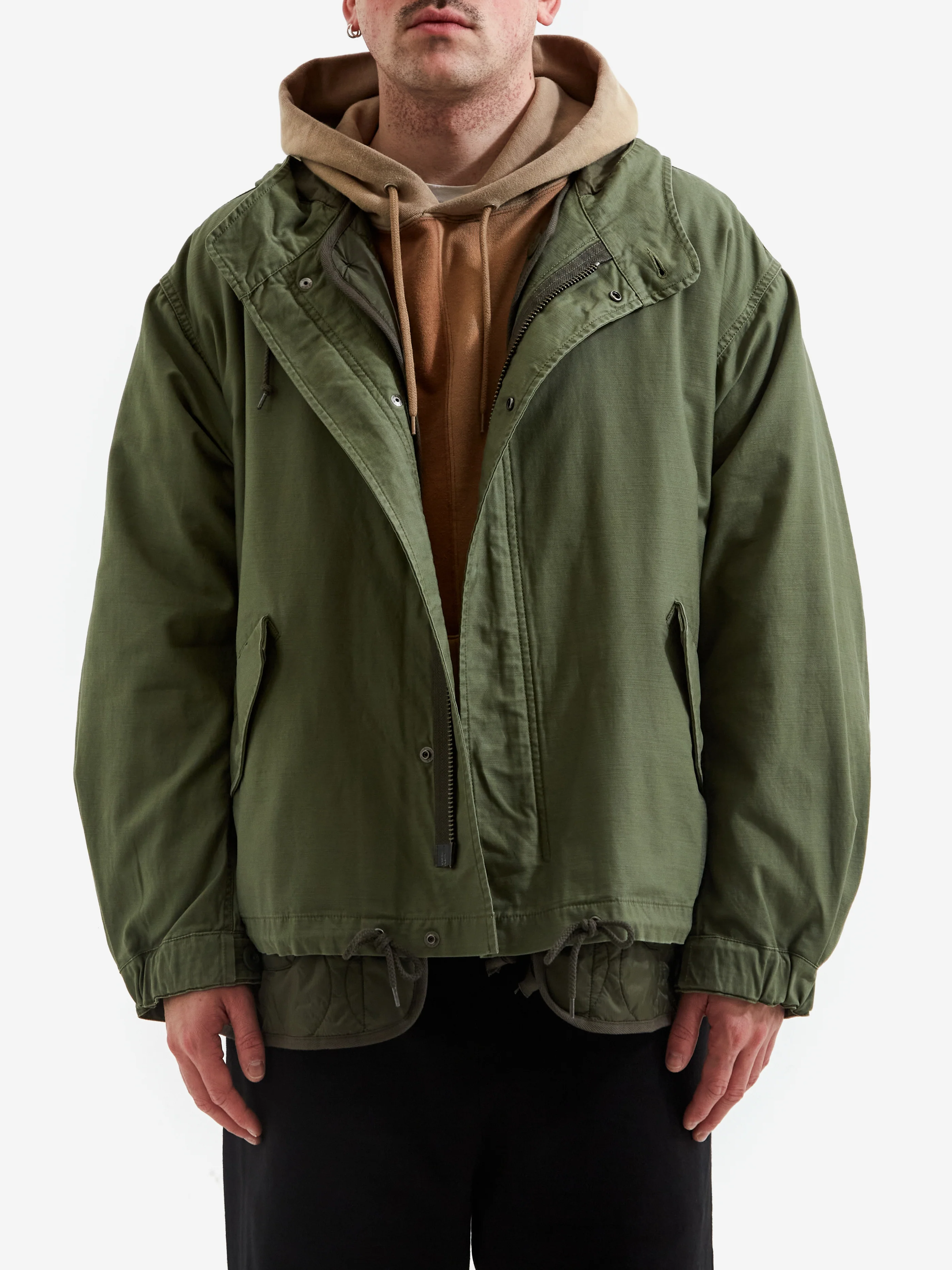 Beams 3Way Short Mods Blouson Jacket - Olive - Image 2