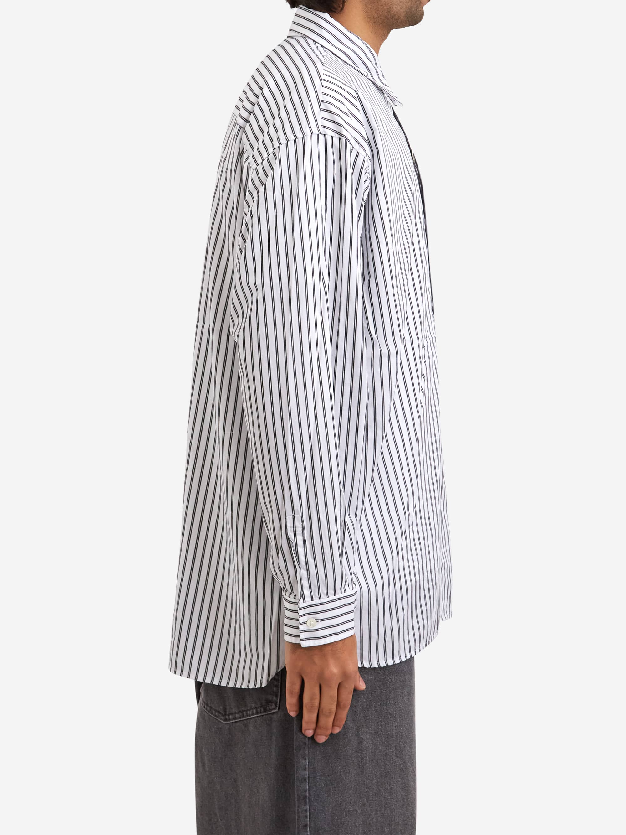 Beams Back Zip Shirts - White - Image 4