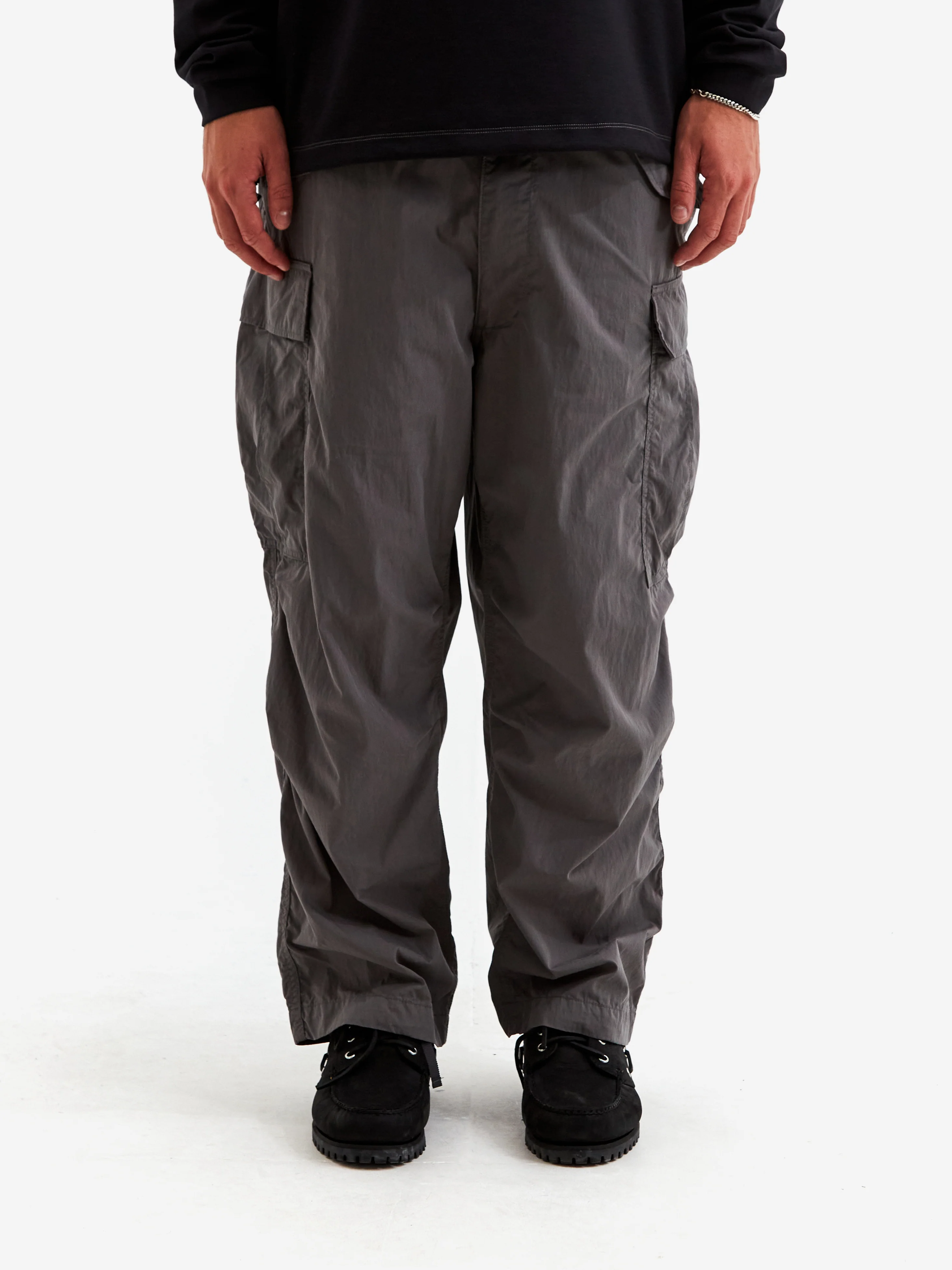 Beams Big 6 Pocket Cargo Trousers - Grey - Image 2