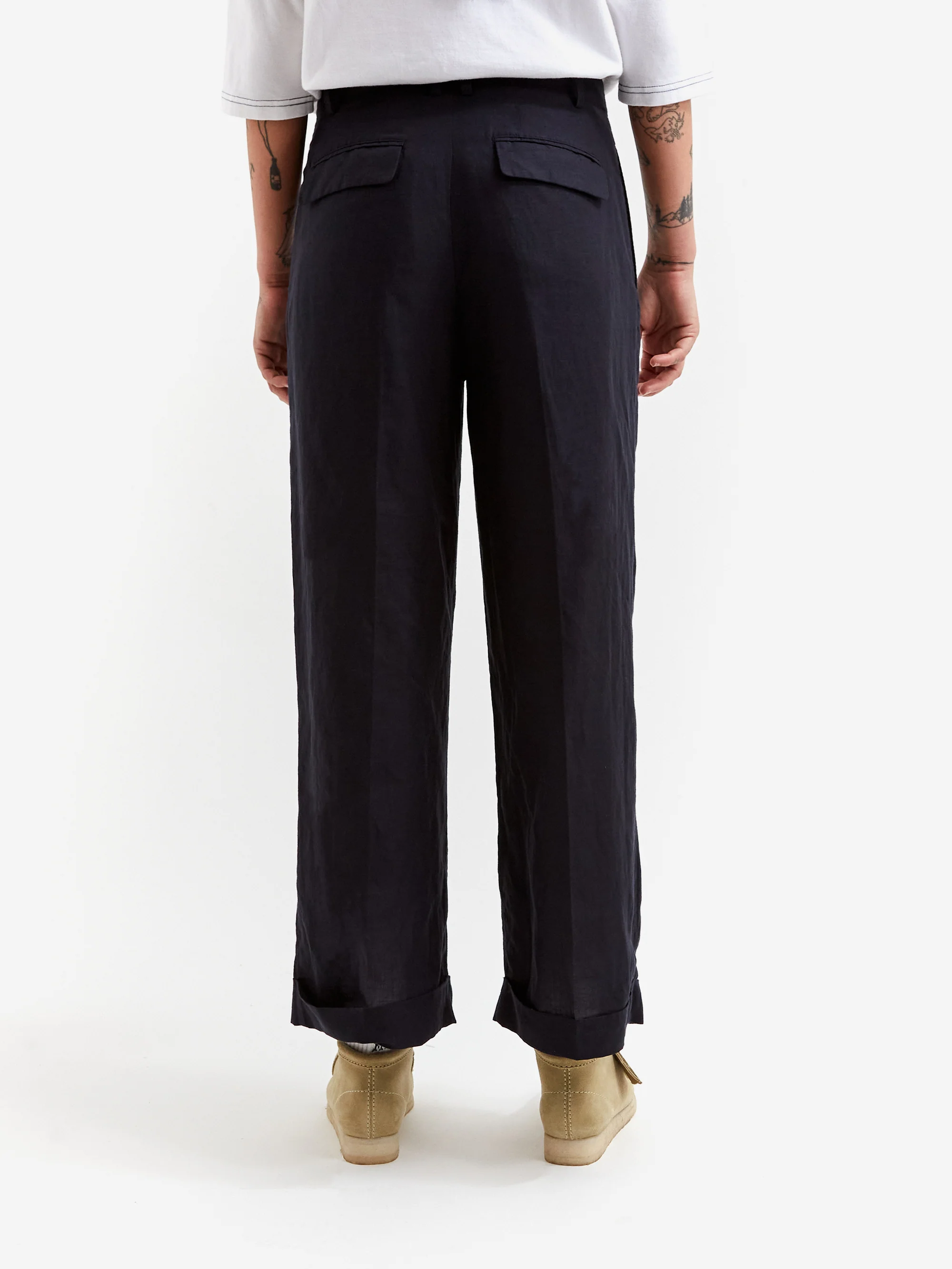 Beams Boy 1 Pleated Slacks - Dark Navy - Image 3