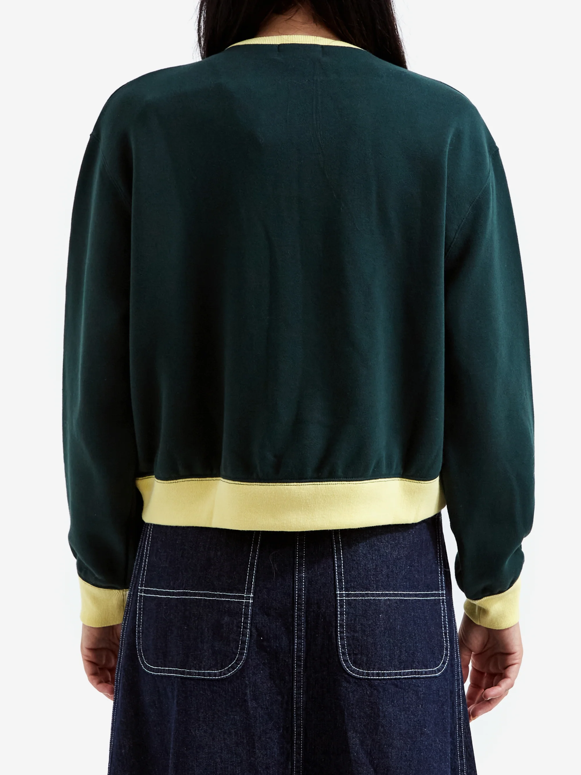 Beams Boy 2 Tone Sweat Cardigan - Dark Green - Image 4