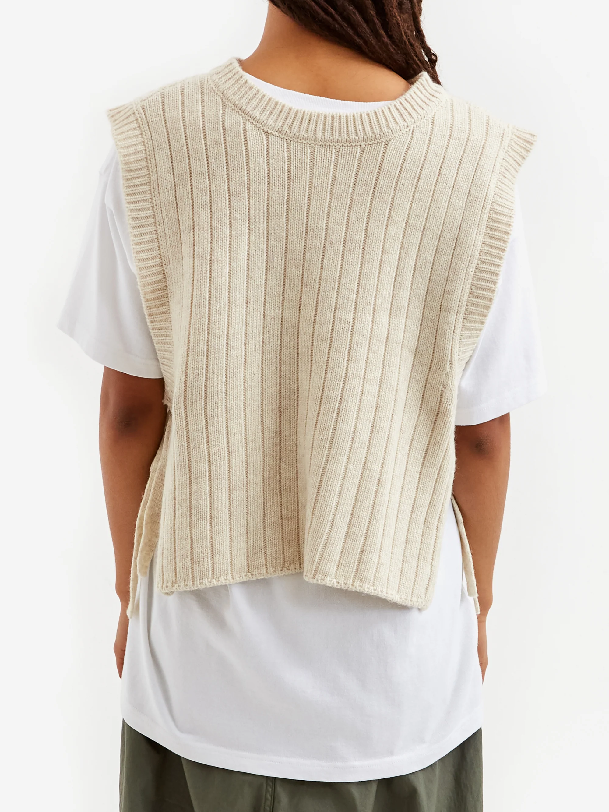 Beams Boy Alan Side Ribbon Vest - Off White - Image 3
