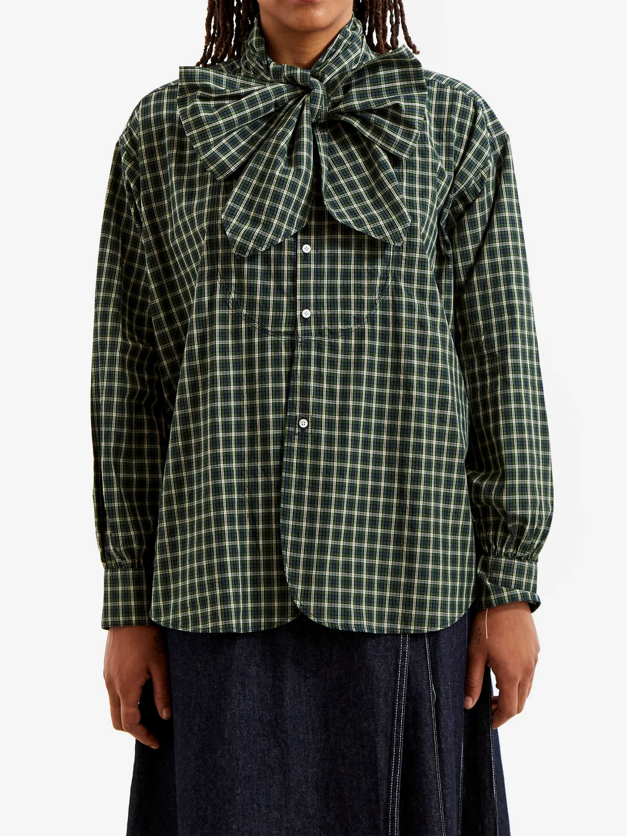 Beams Boy Ascot Tie Shirt - Green